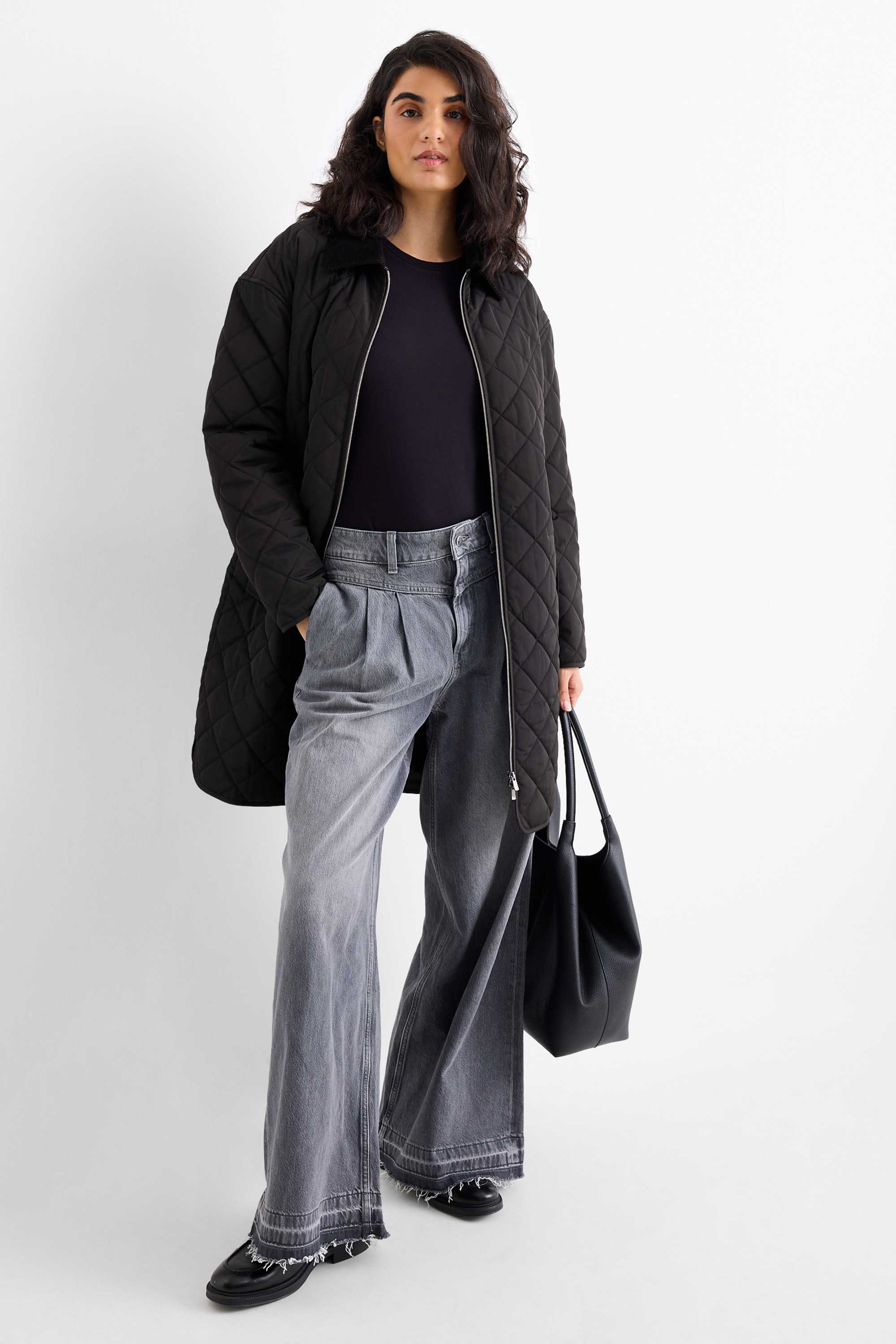 Quilted coat black