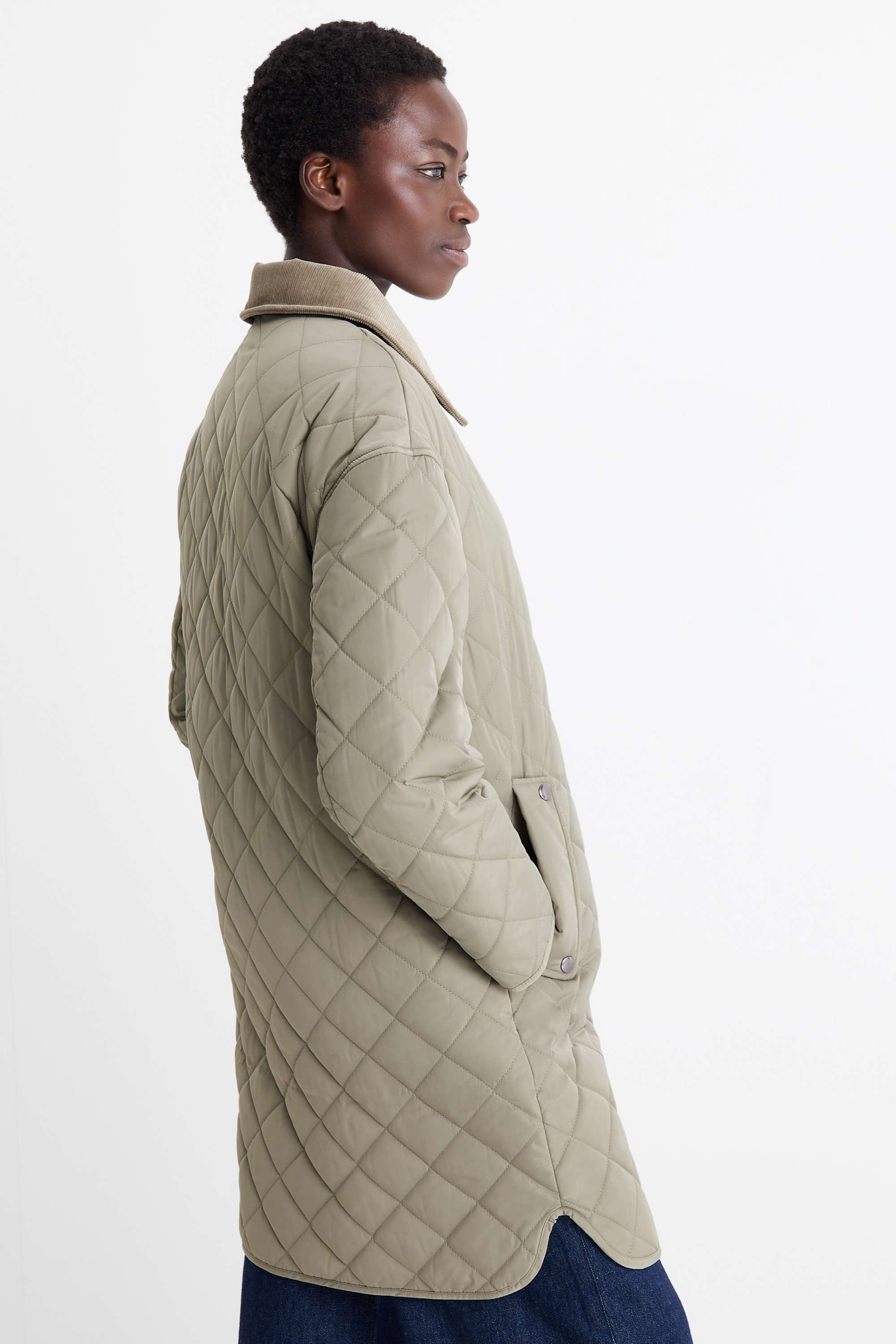 Quilted coat khaki