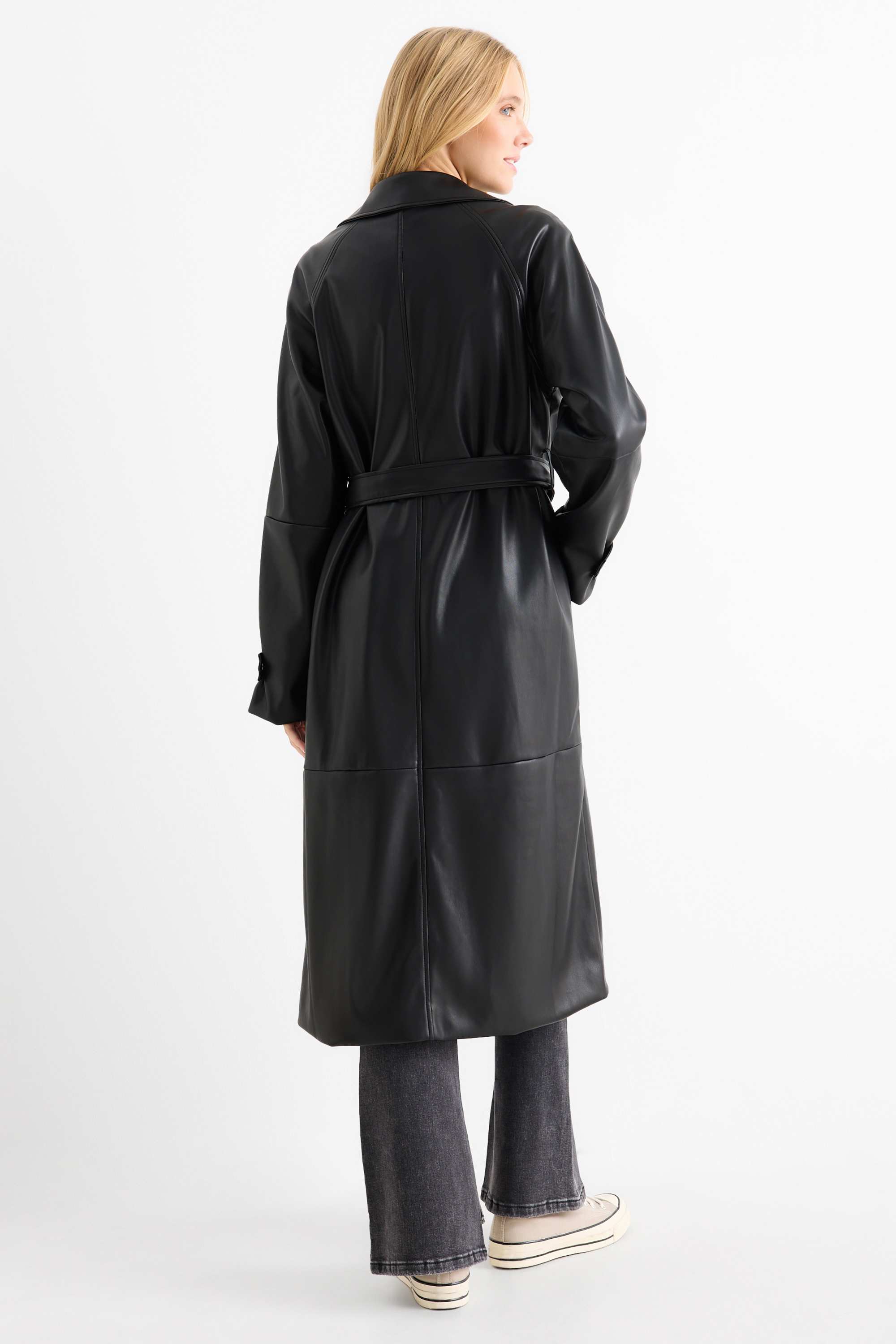 Coat - faux leather black