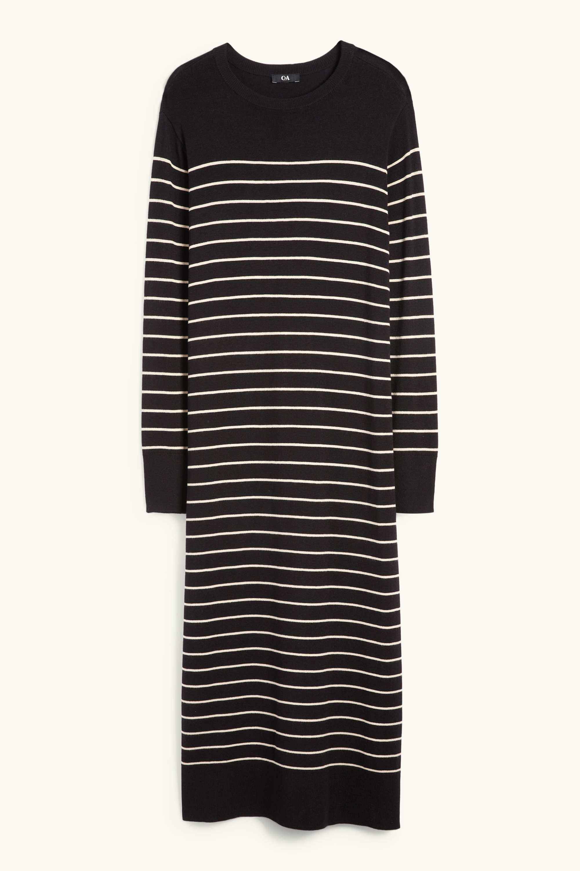 Knitted dress - striped black