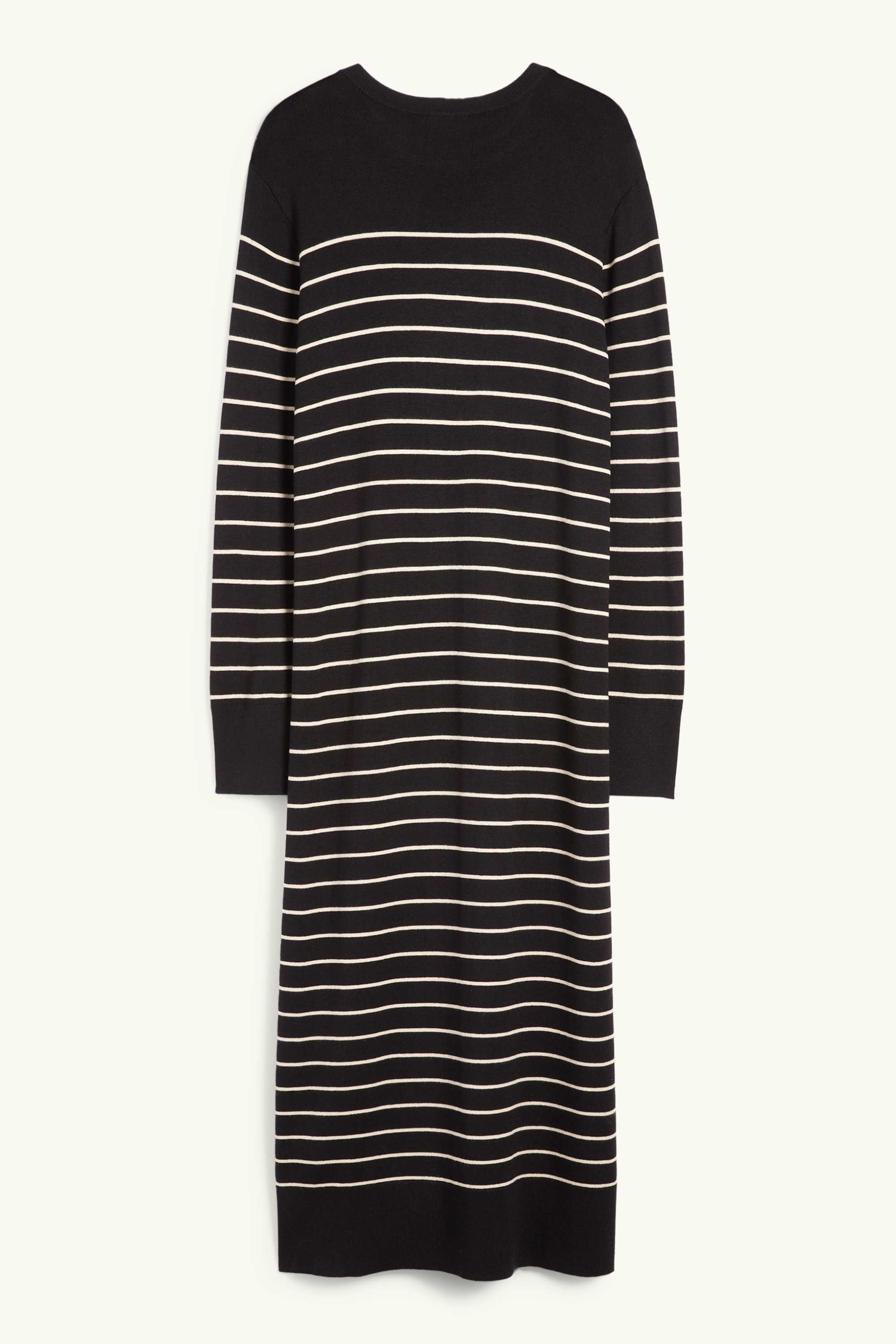 Knitted dress - striped black