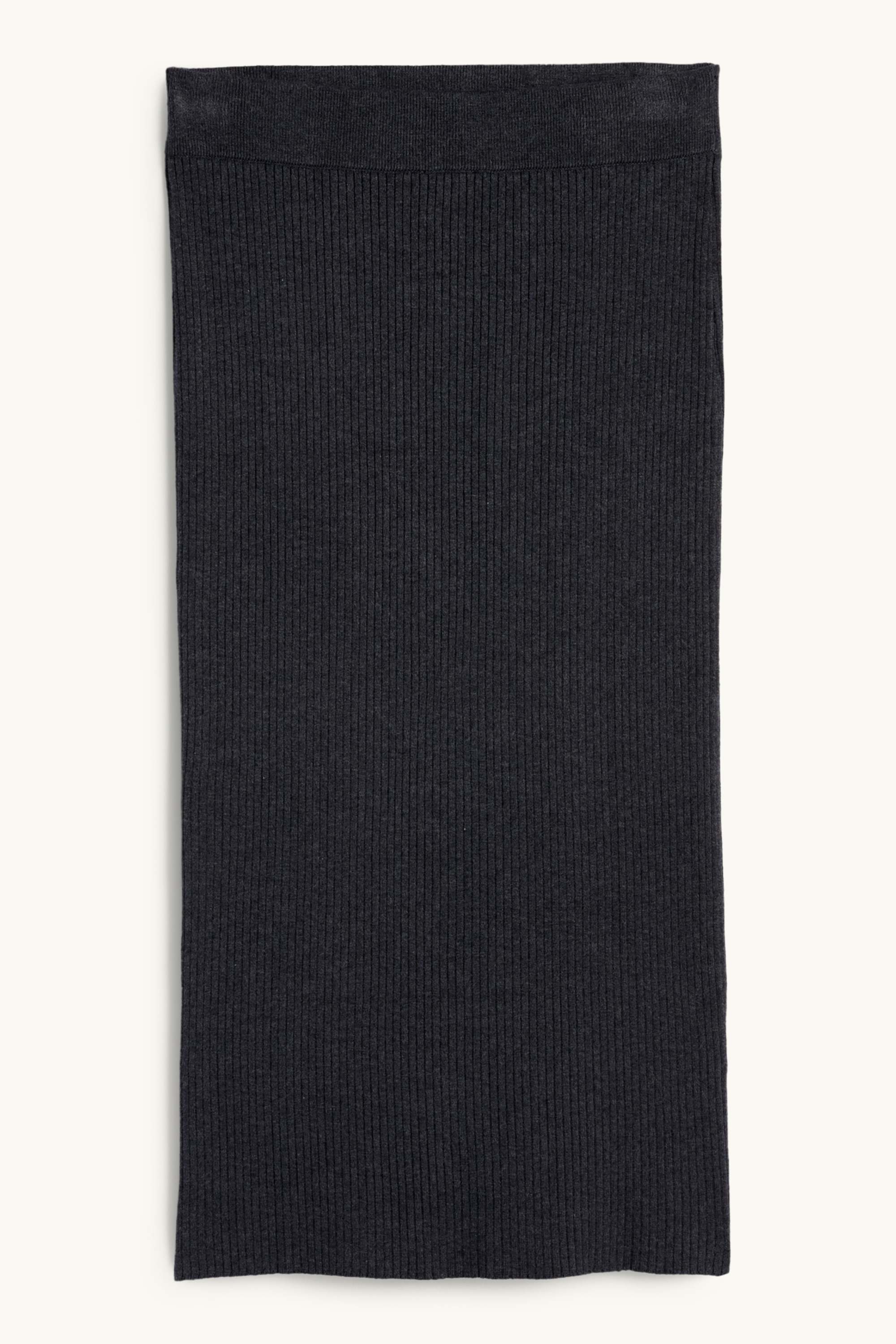 Knitted skirt - ribbed dark gray