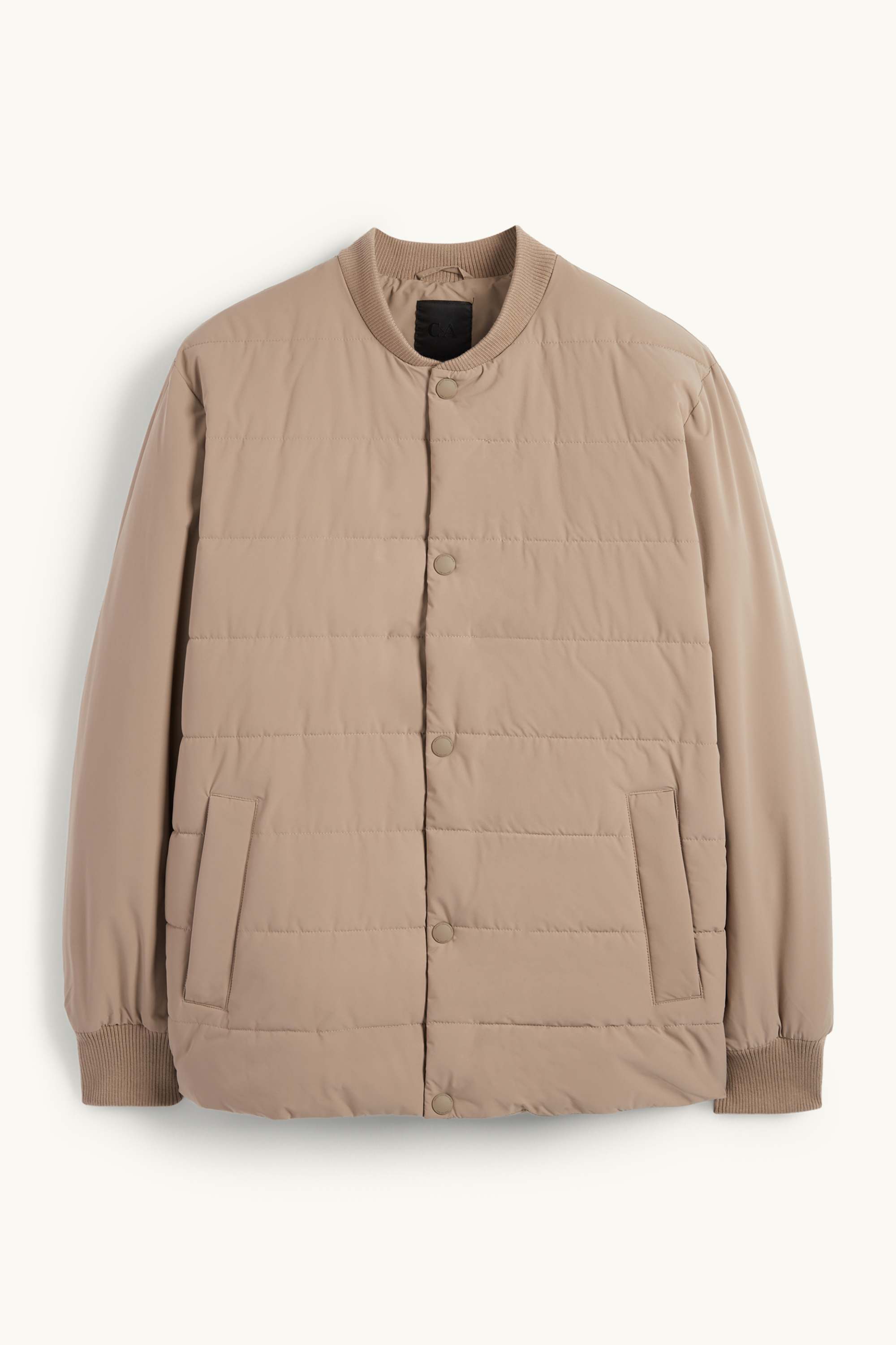 Quilted bomber jacket - water-repellent beige