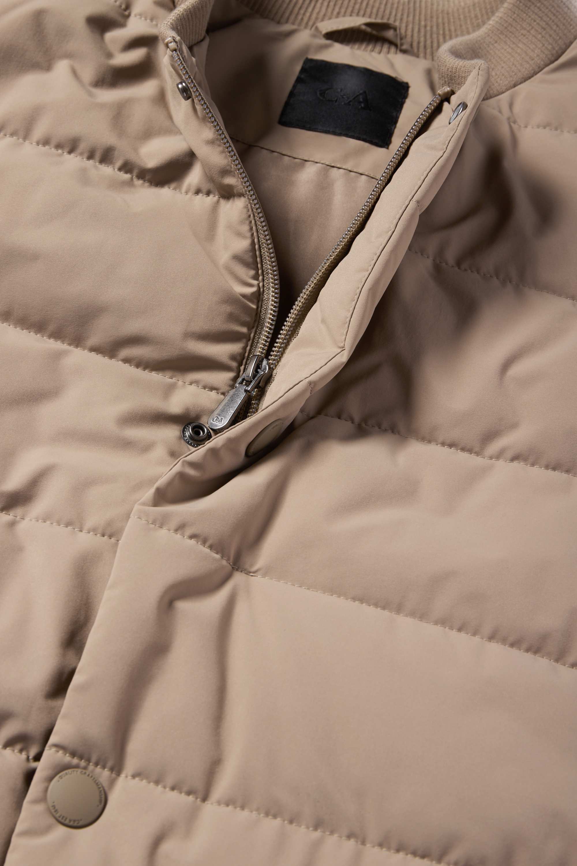 Quilted bomber jacket - water-repellent beige