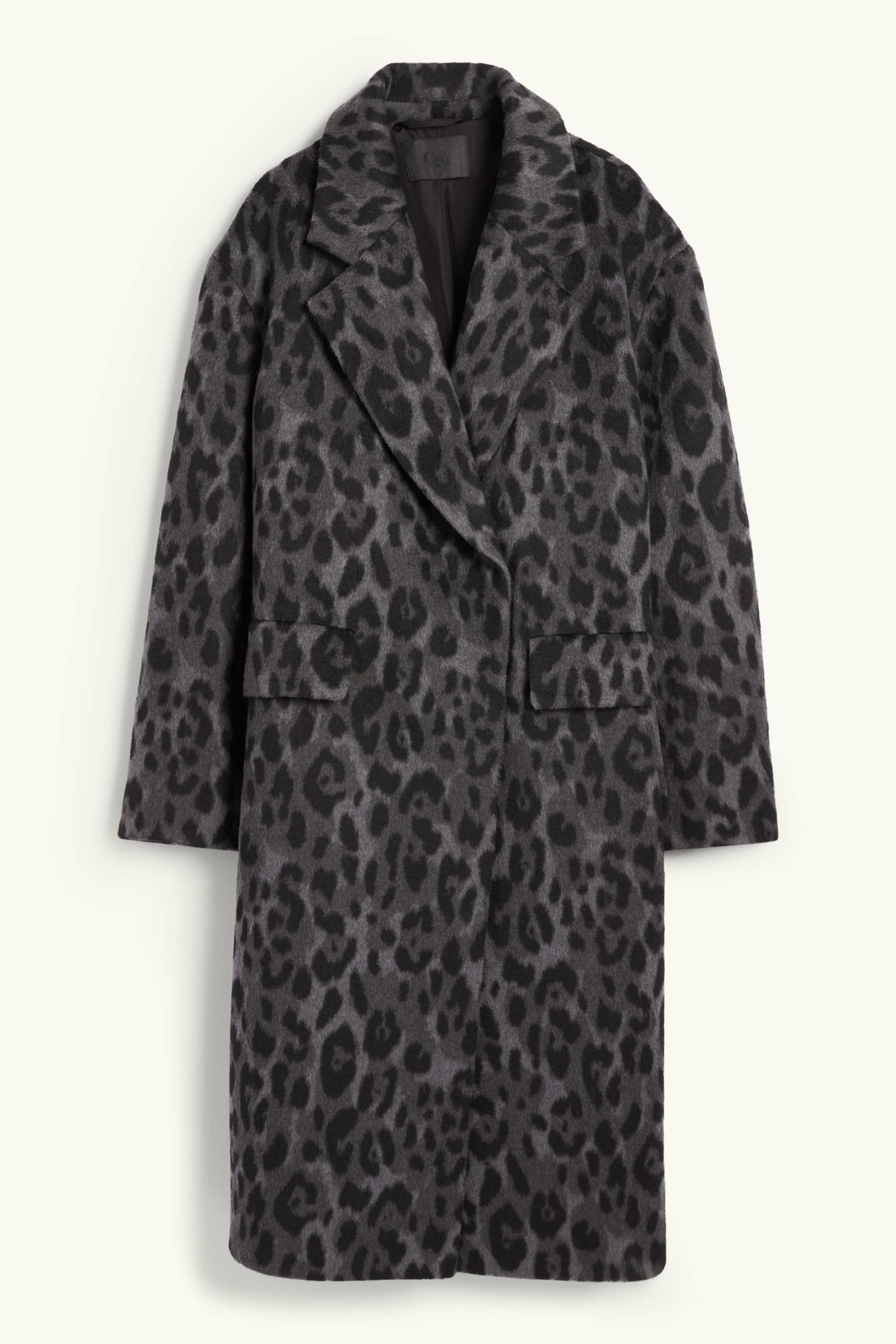 Coat - leopard print dark gray