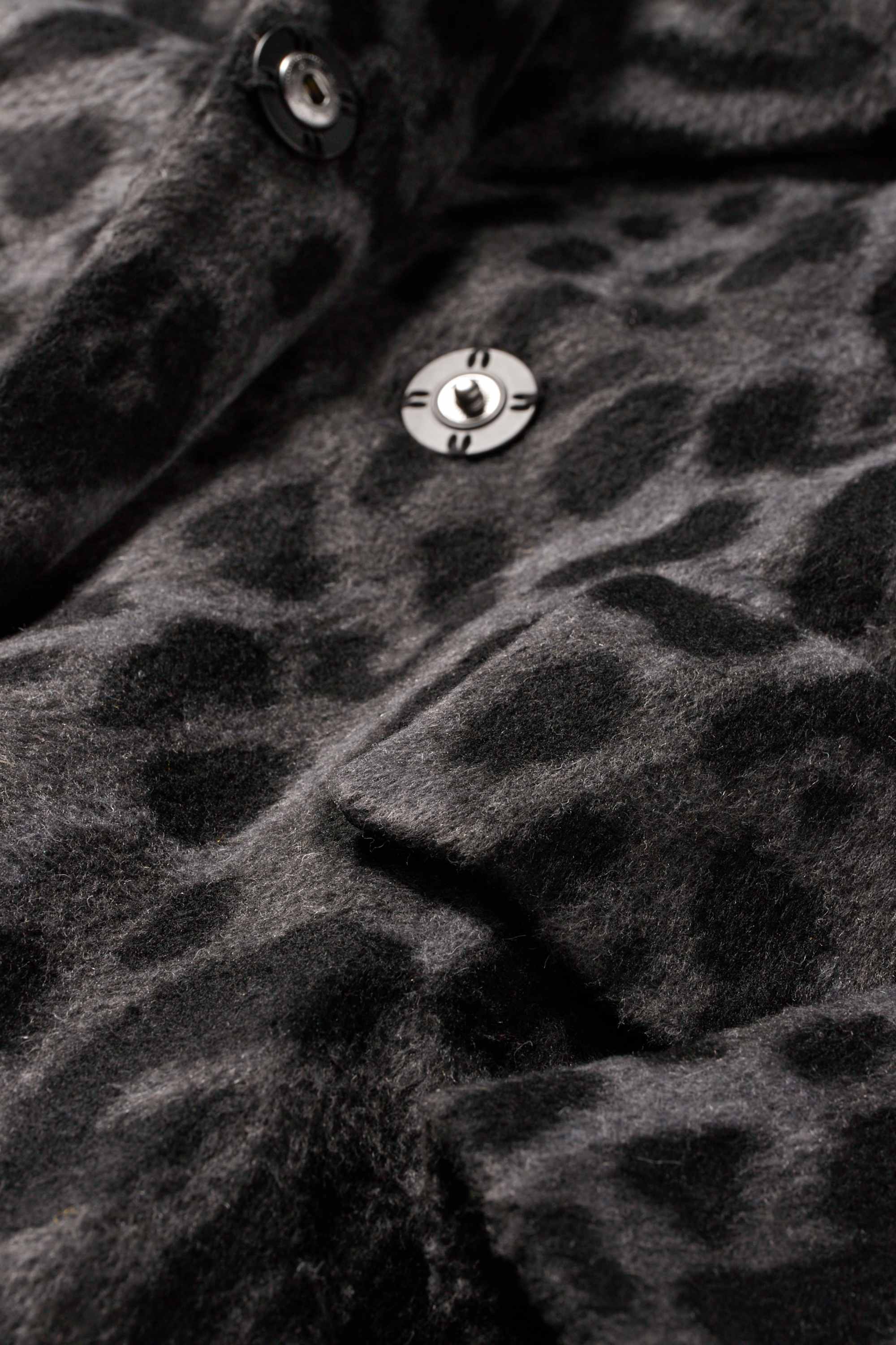 Coat - leopard print dark gray