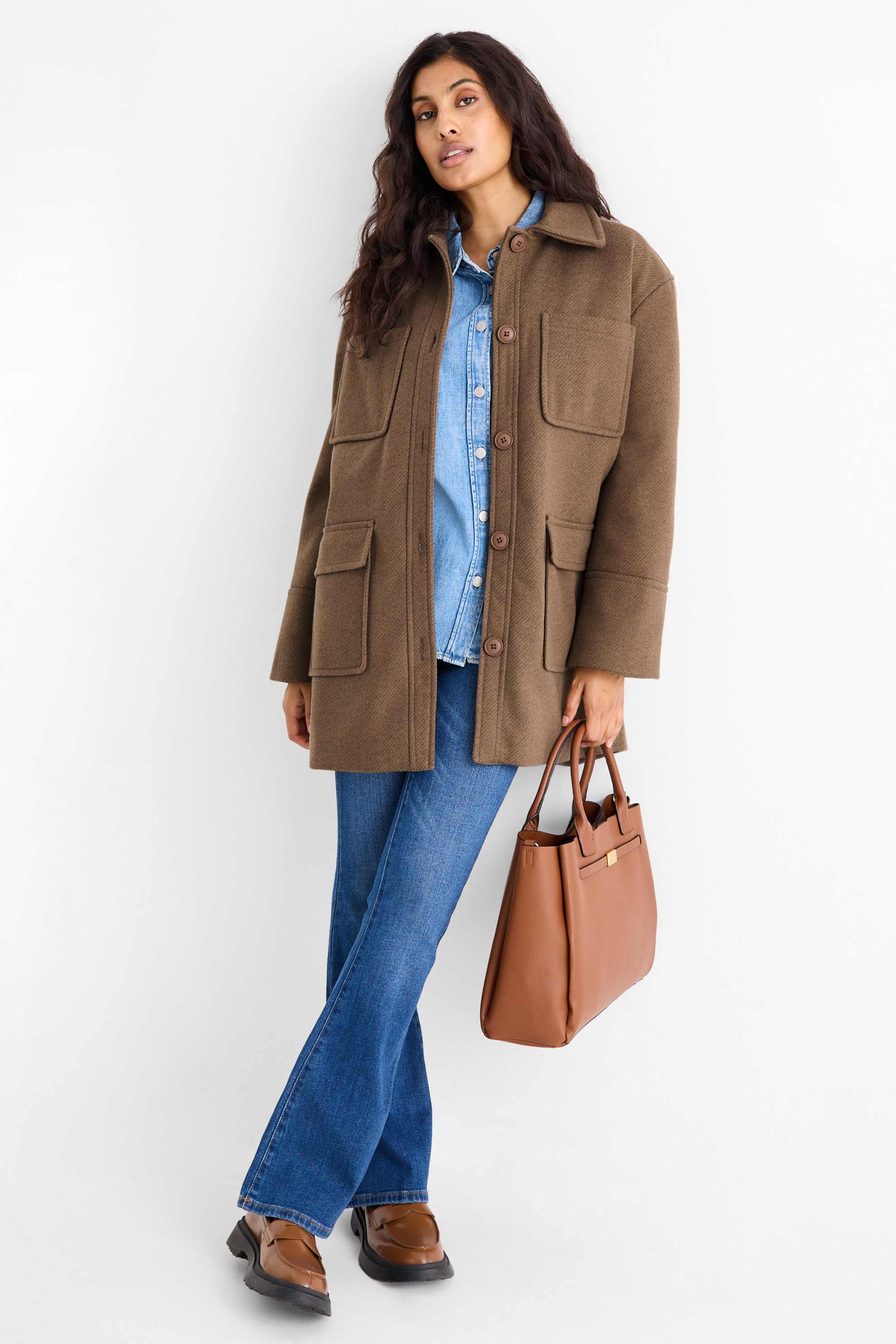 Knitted coat brown