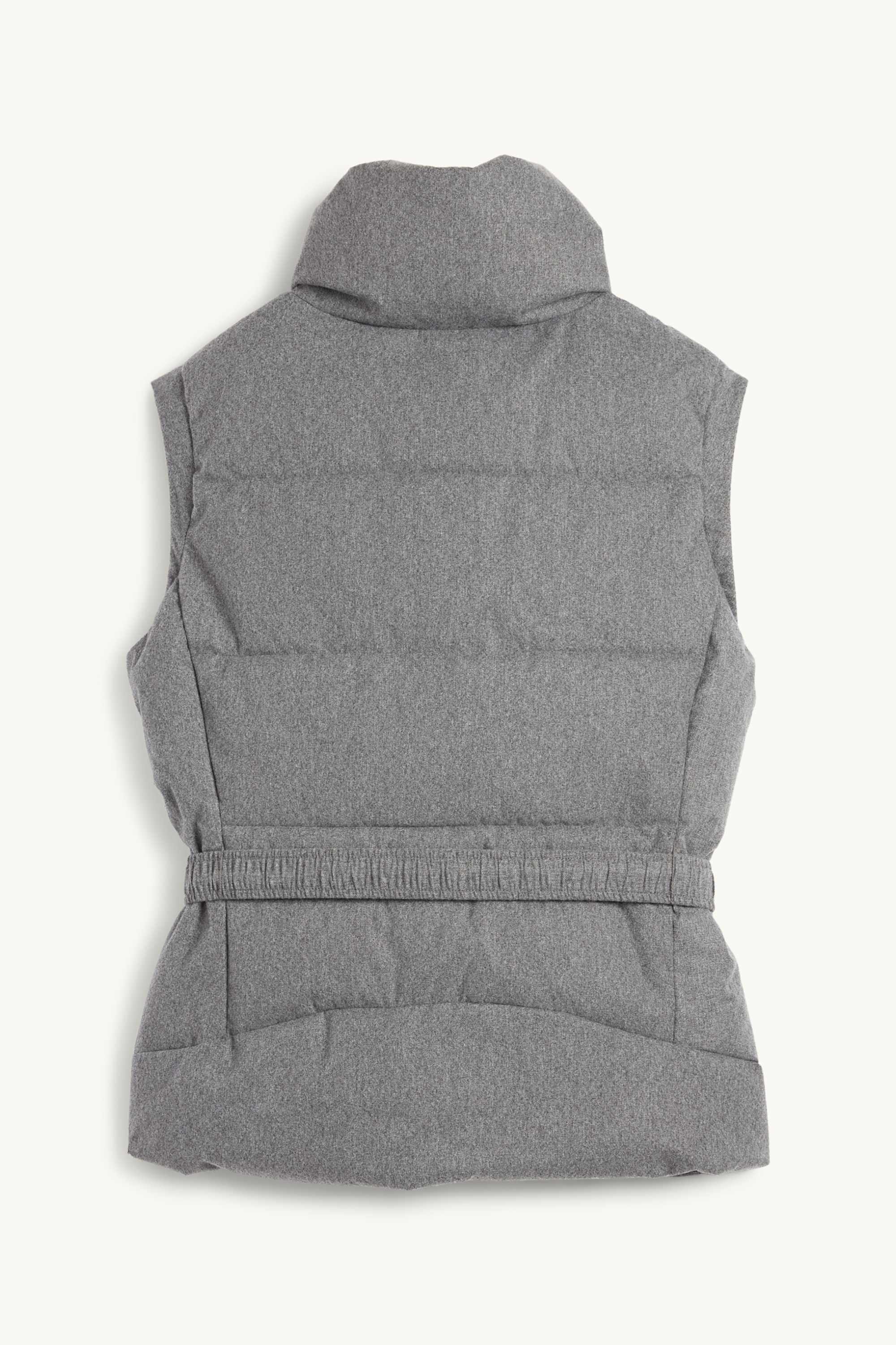 Quilted gilet with belt gray