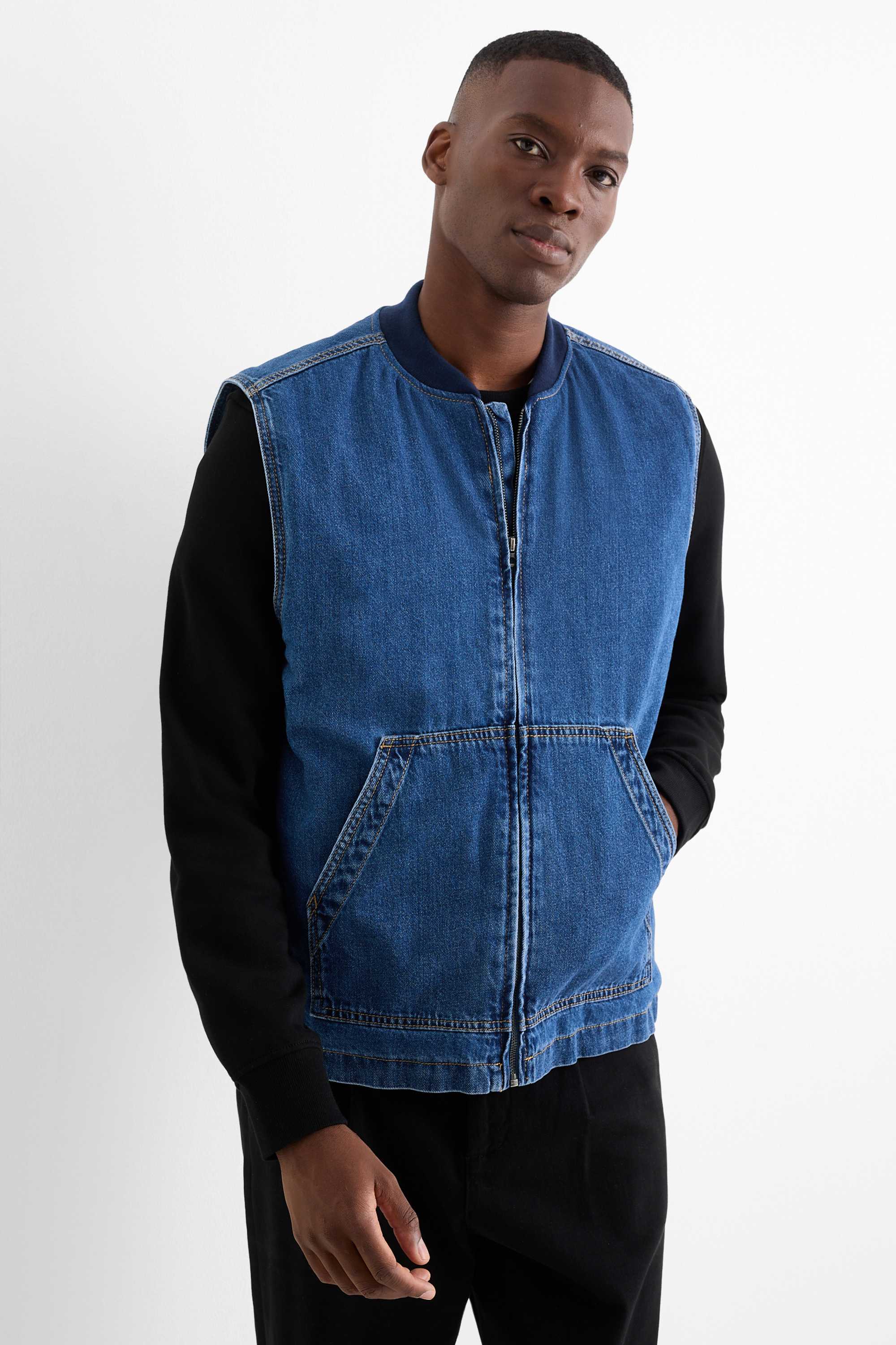 Denim waistcoat - lined blue denim