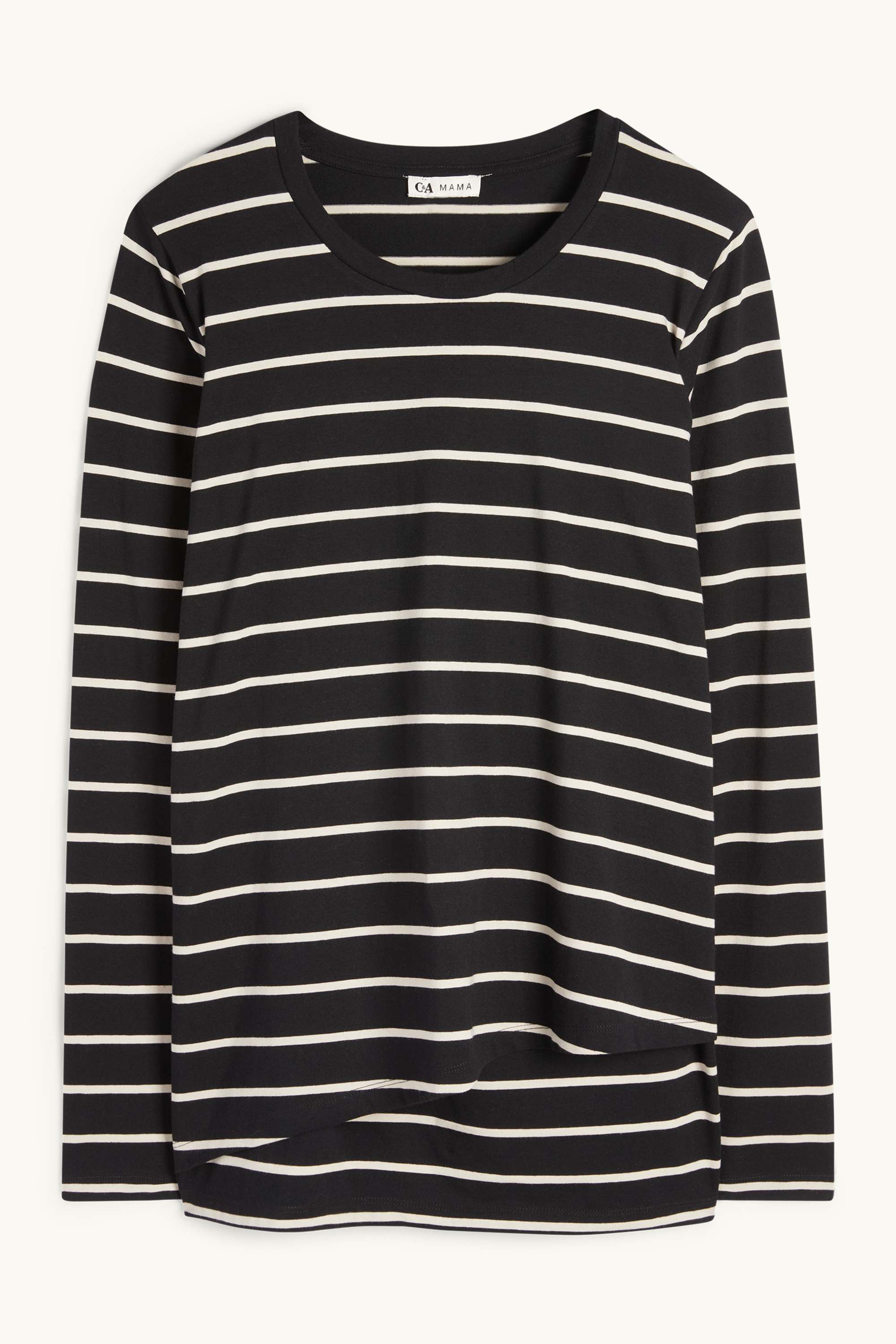 Maternity long sleeve top - striped black