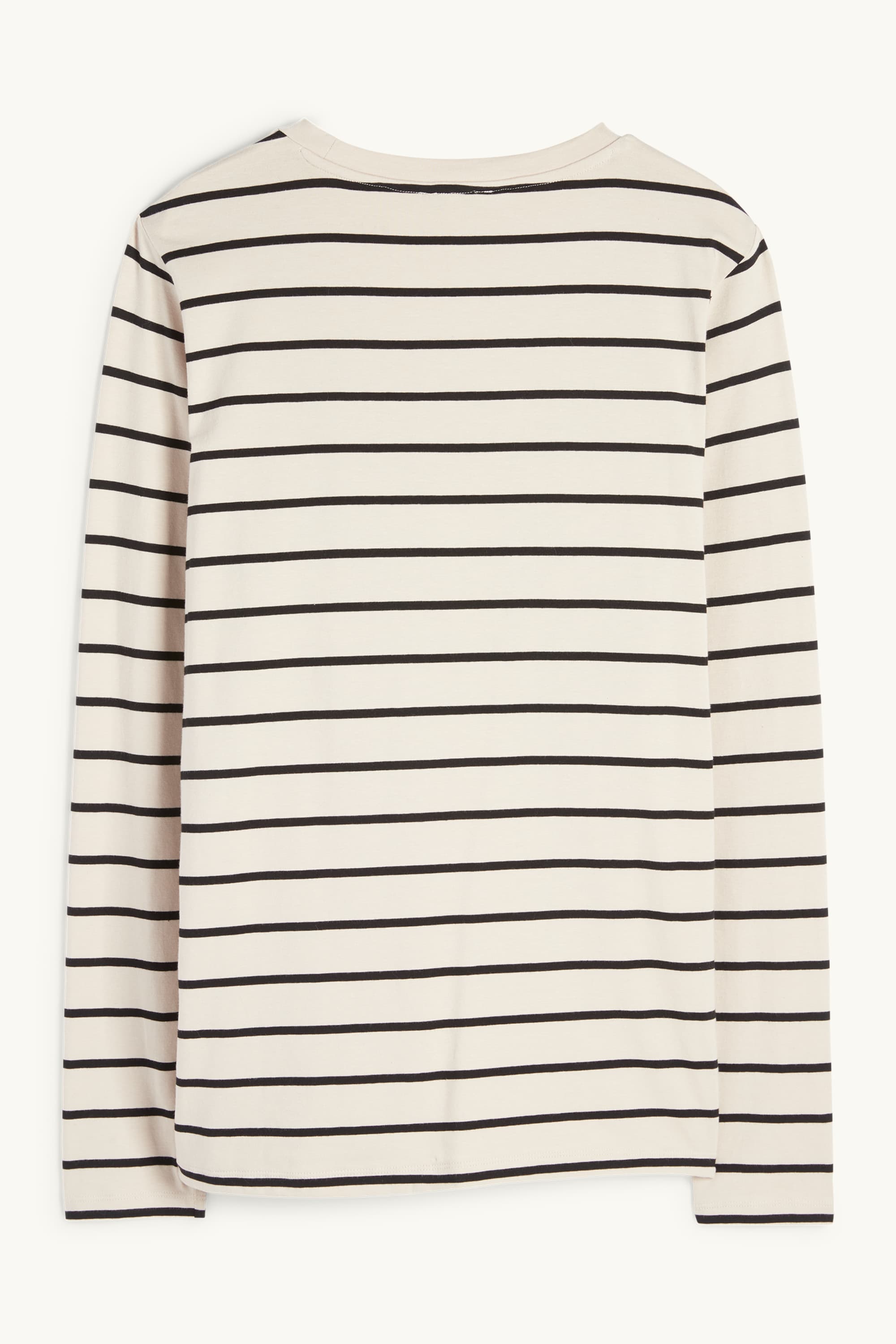 Maternity long sleeve top - striped light beige