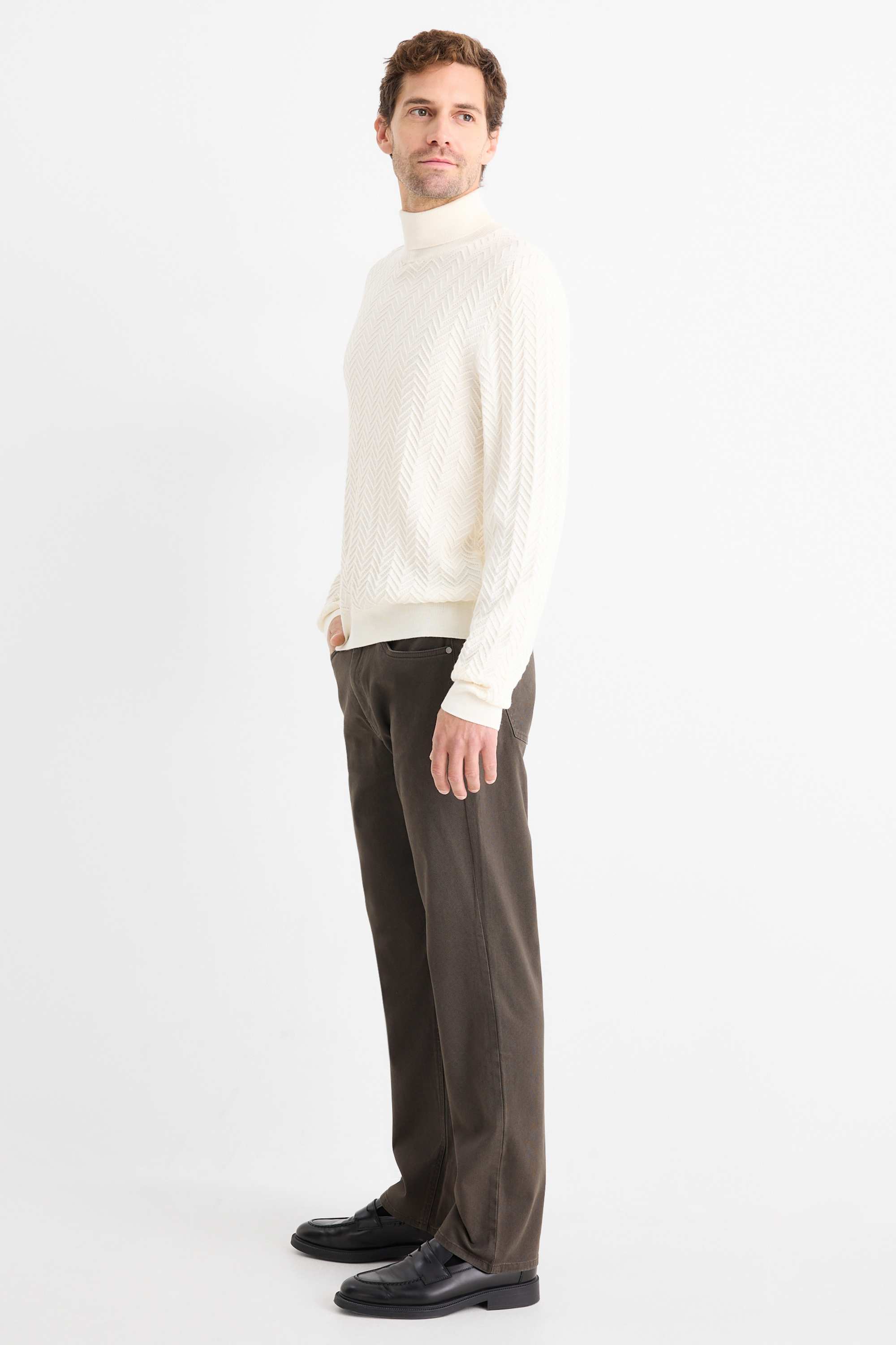 Trousers - regular fit khaki