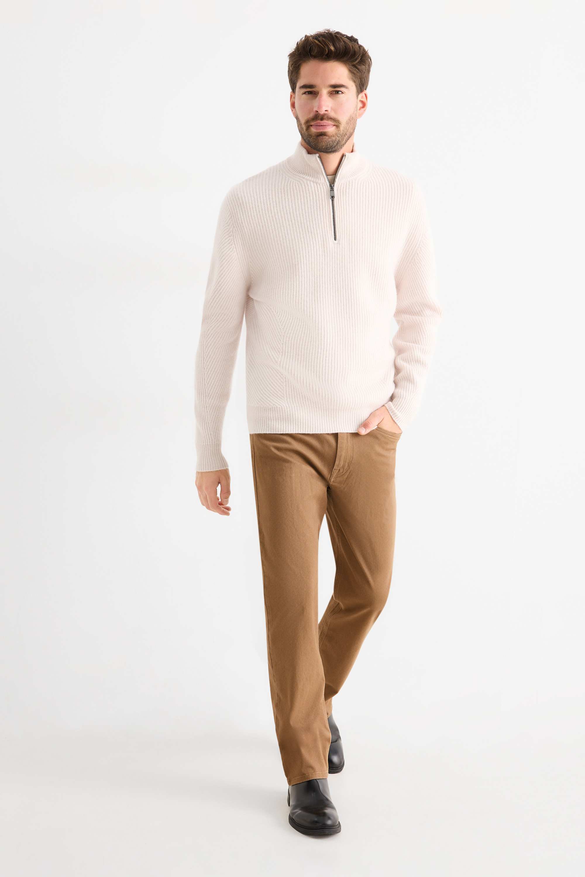Trousers - regular fit light brown
