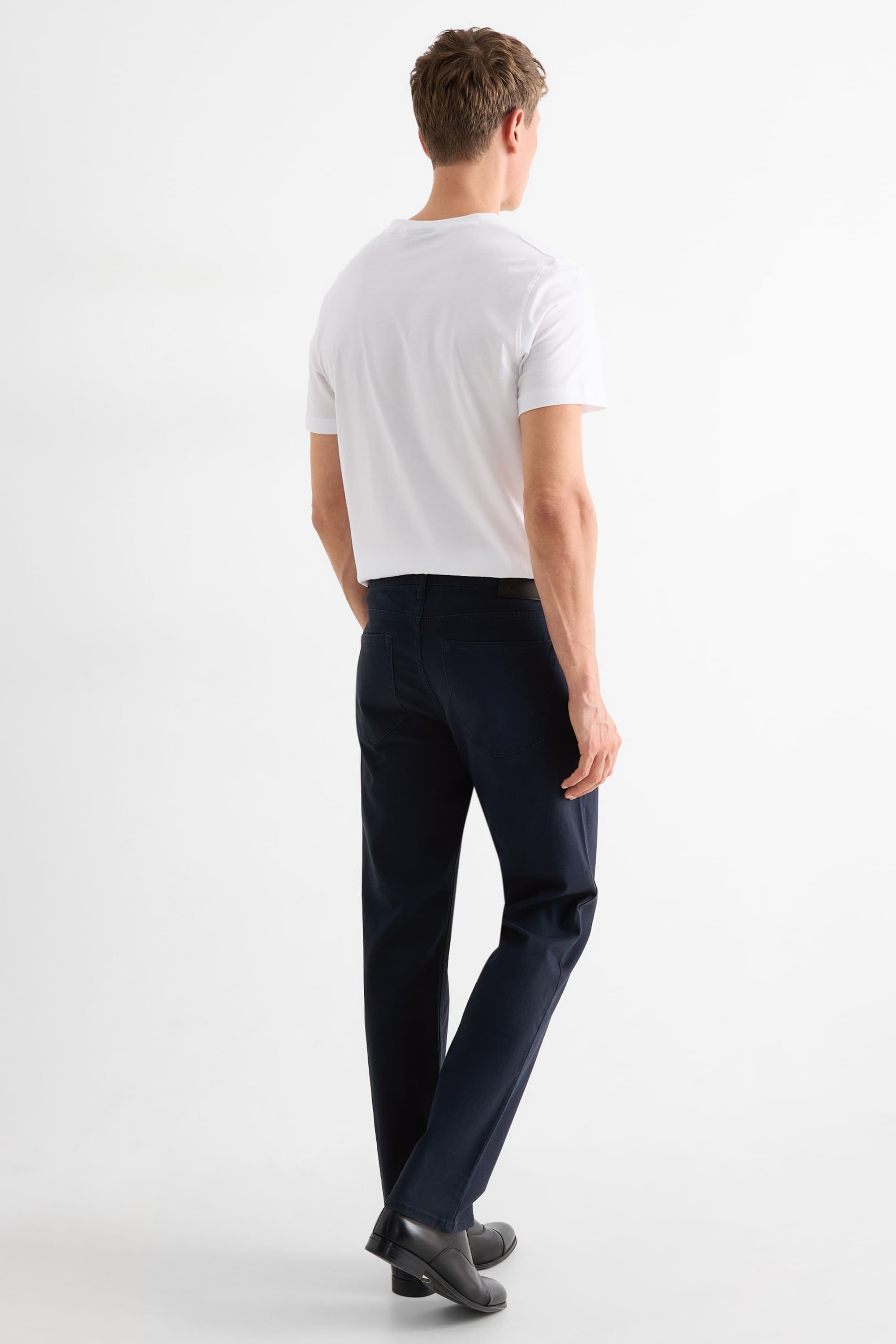 Trousers - regular fit denim-dark blue
