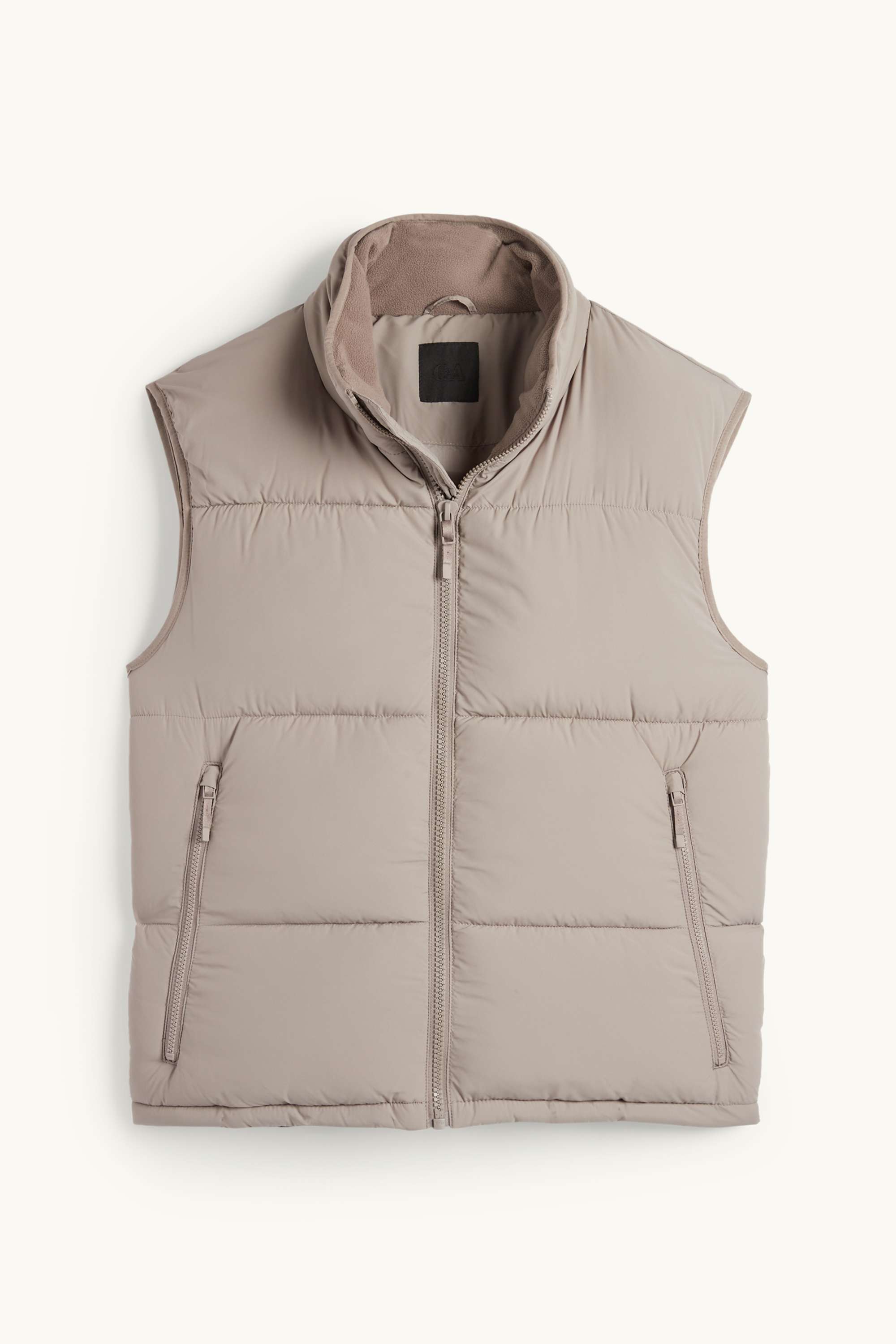 Quilted gilet taupe