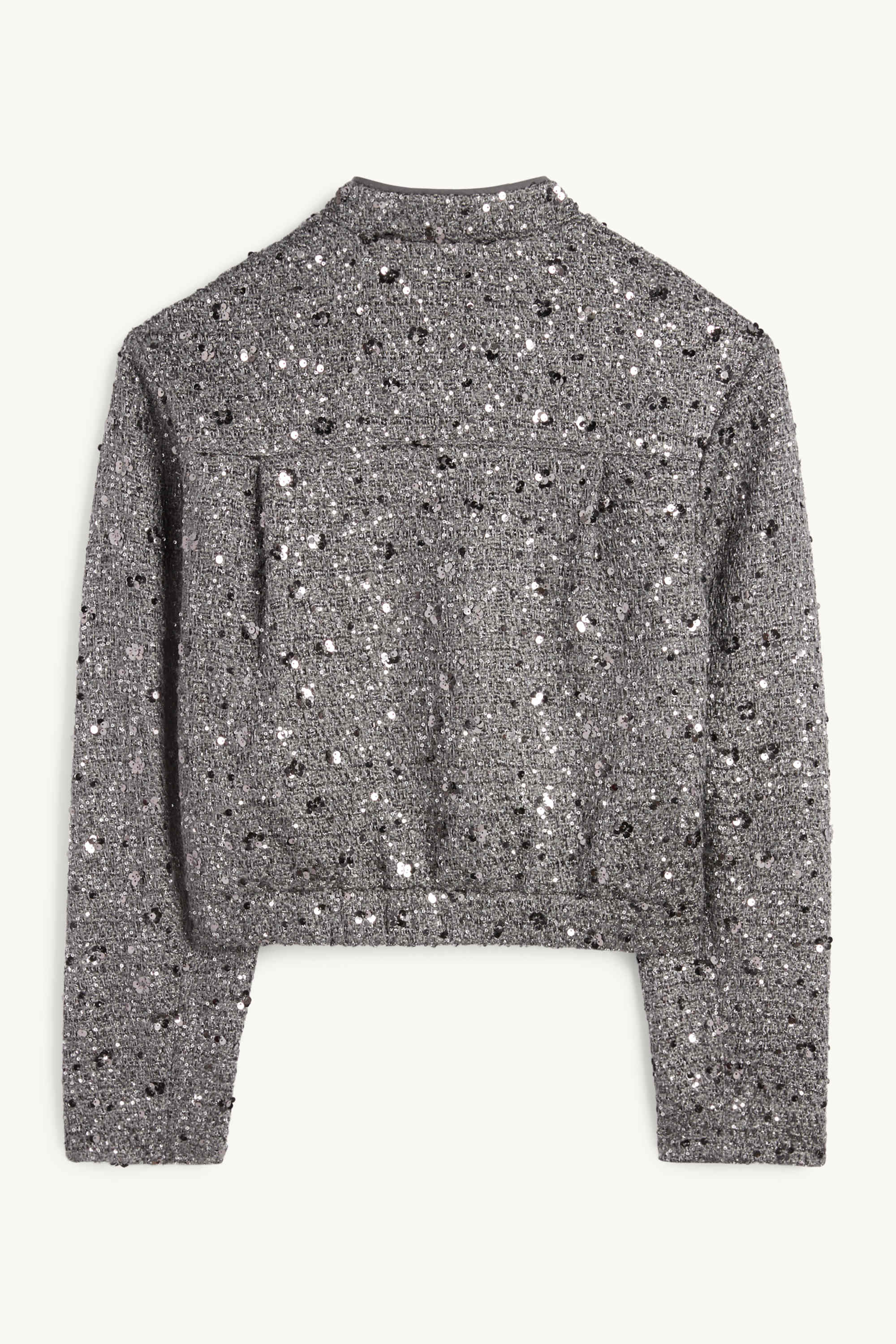 Bouclé blazer - regular fit - shiny silver