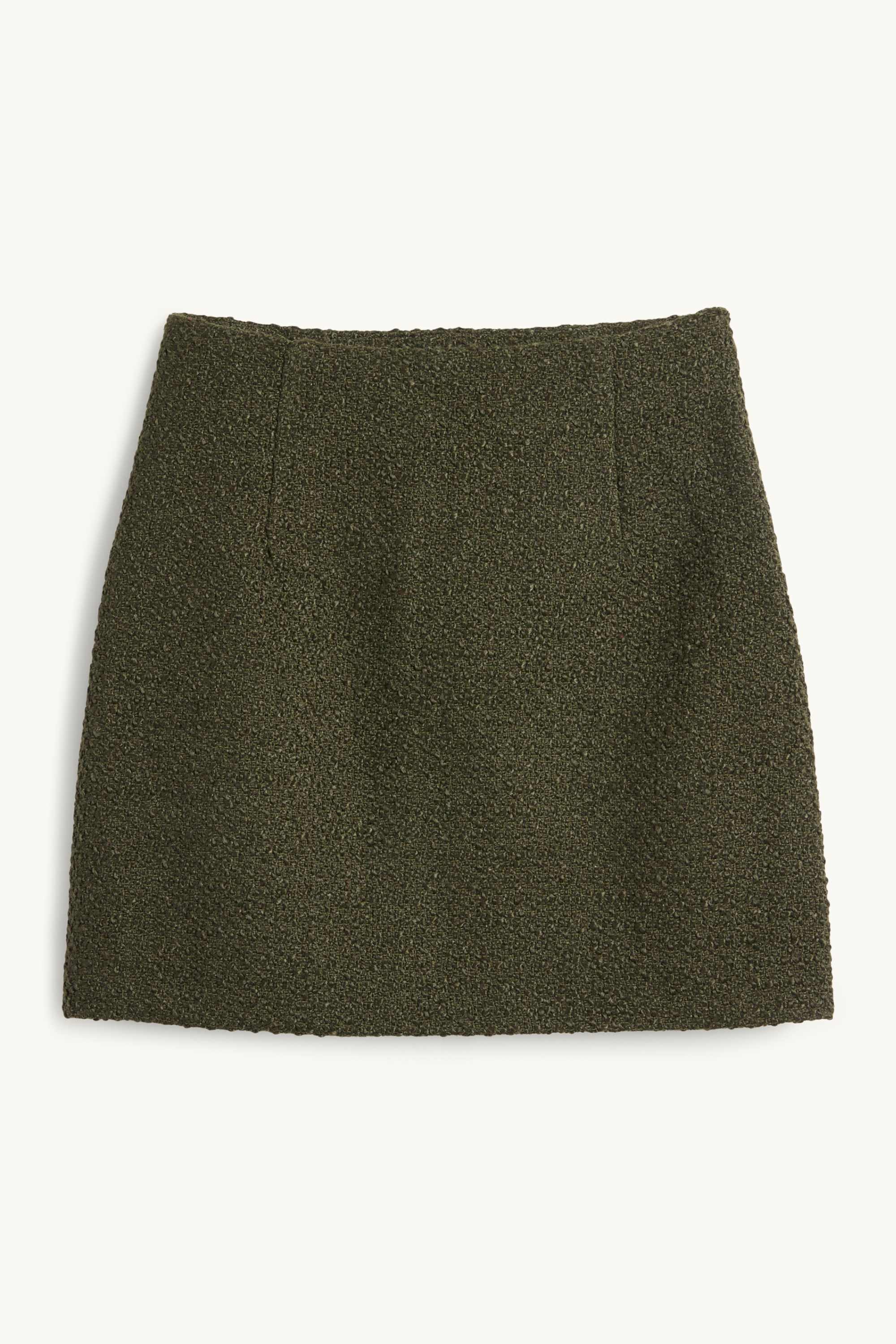 Bouclé - miniskirt dark green