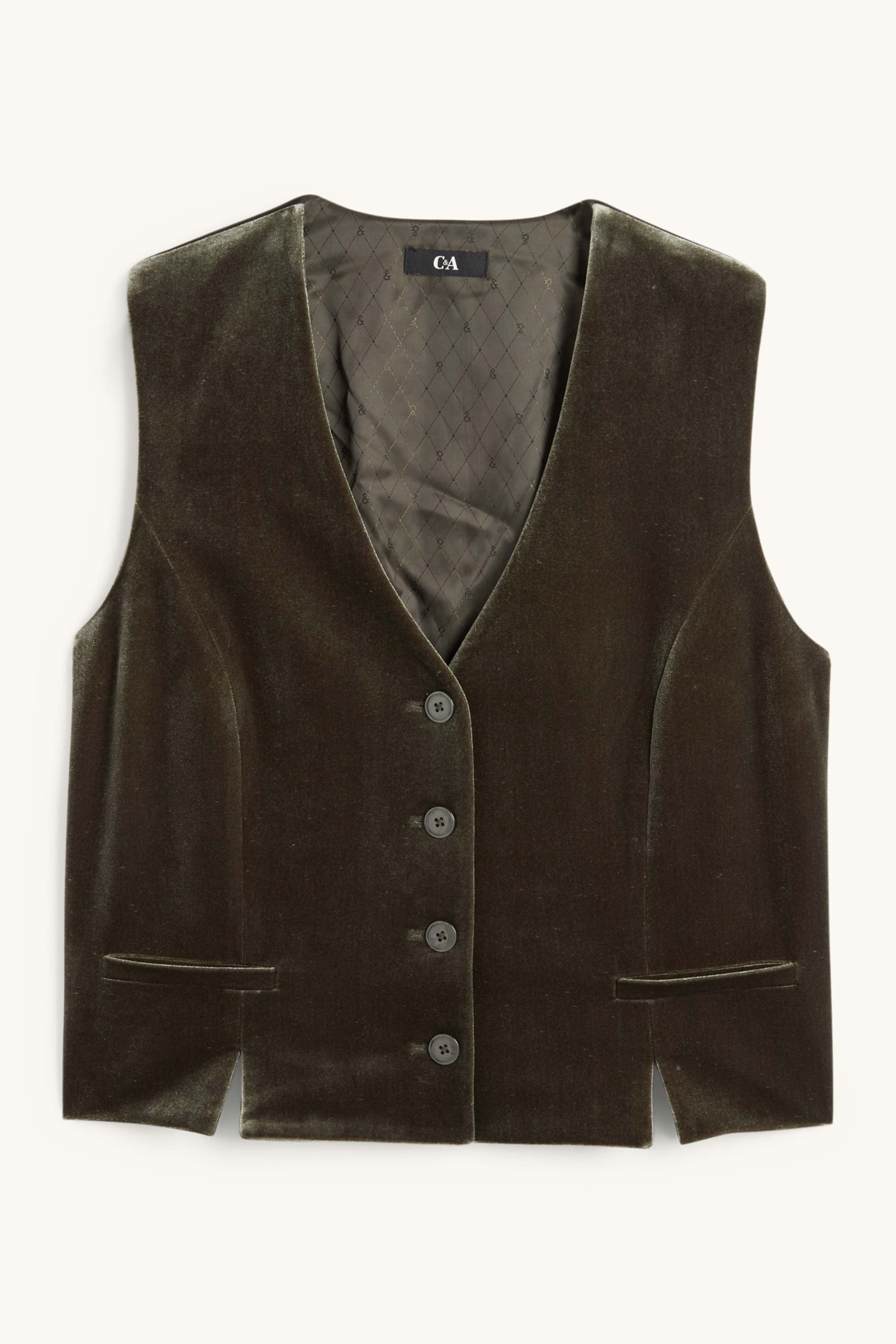 Velvet waistcoat - regular fit green