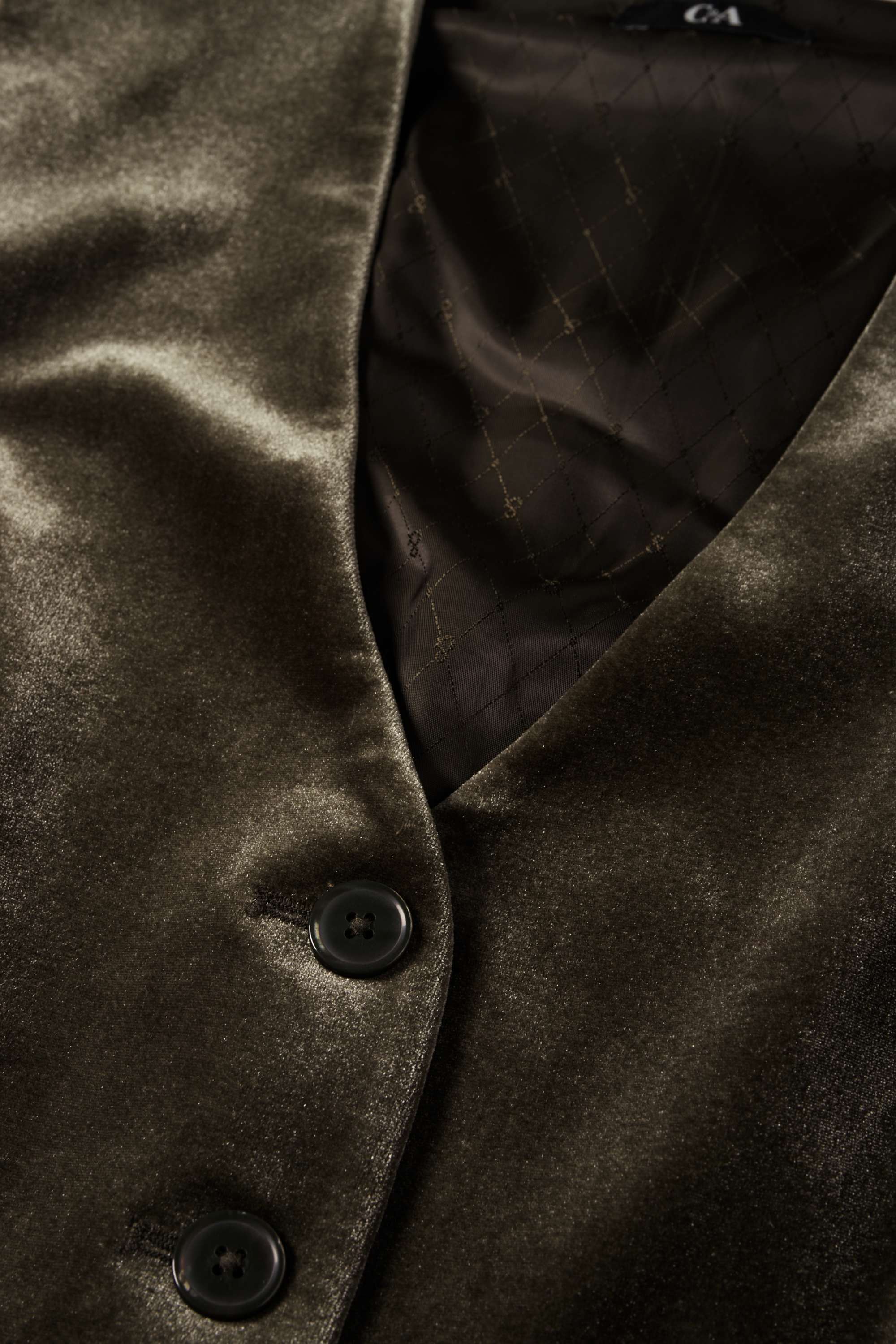Velvet waistcoat - regular fit green