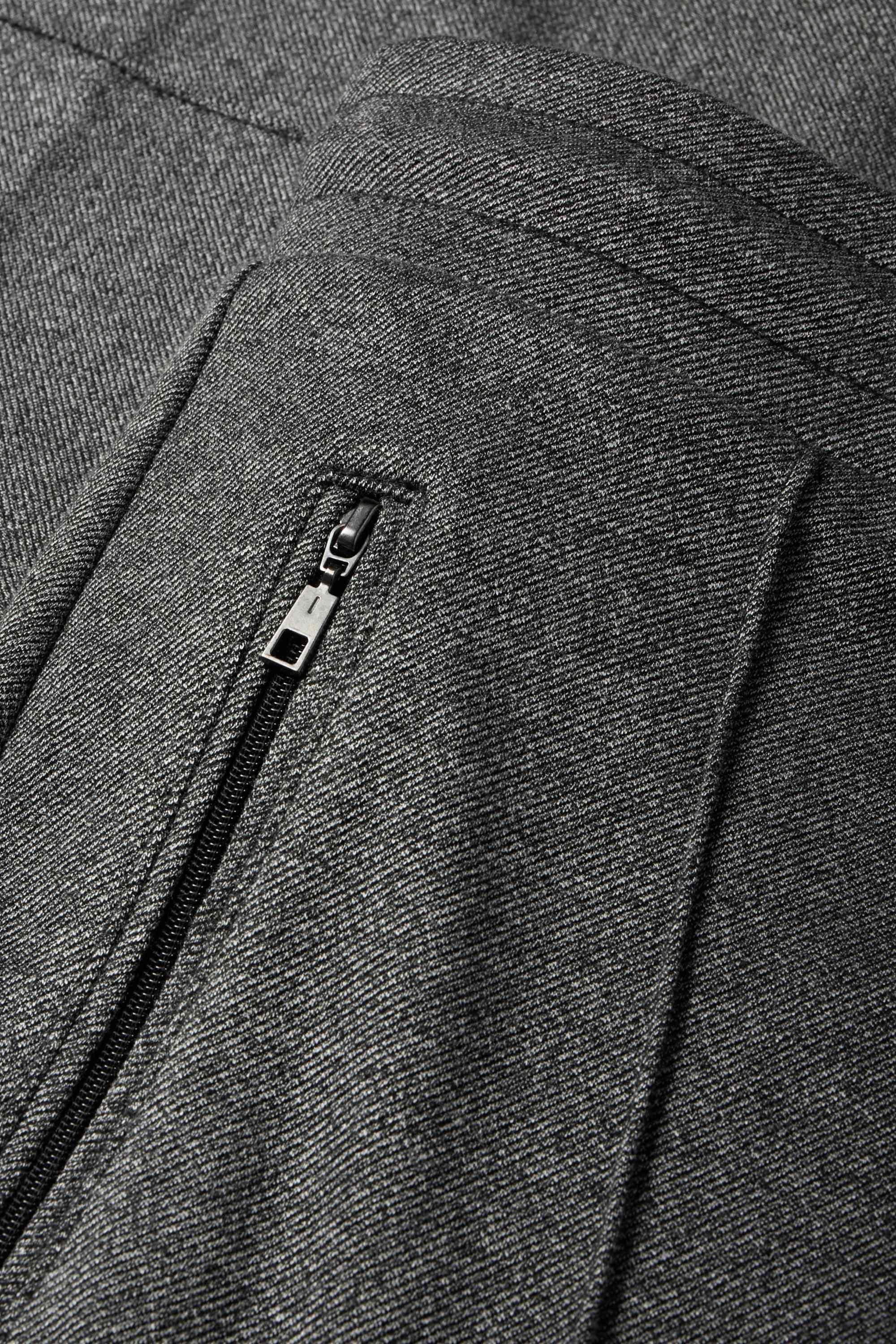 Jersey trousers - mid-rise waist - straight fit dark gray
