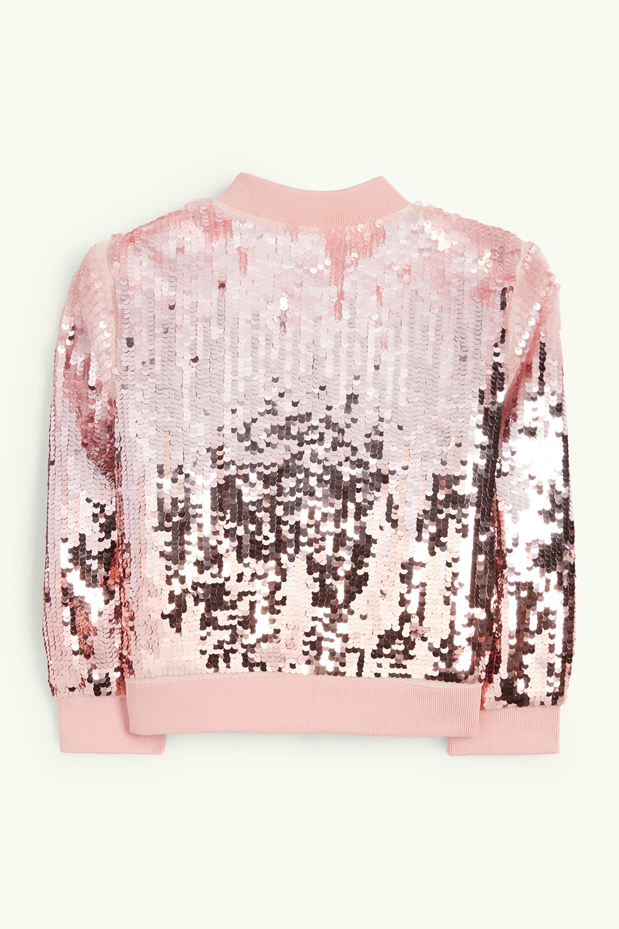 Sequin bomber jacket dark rose