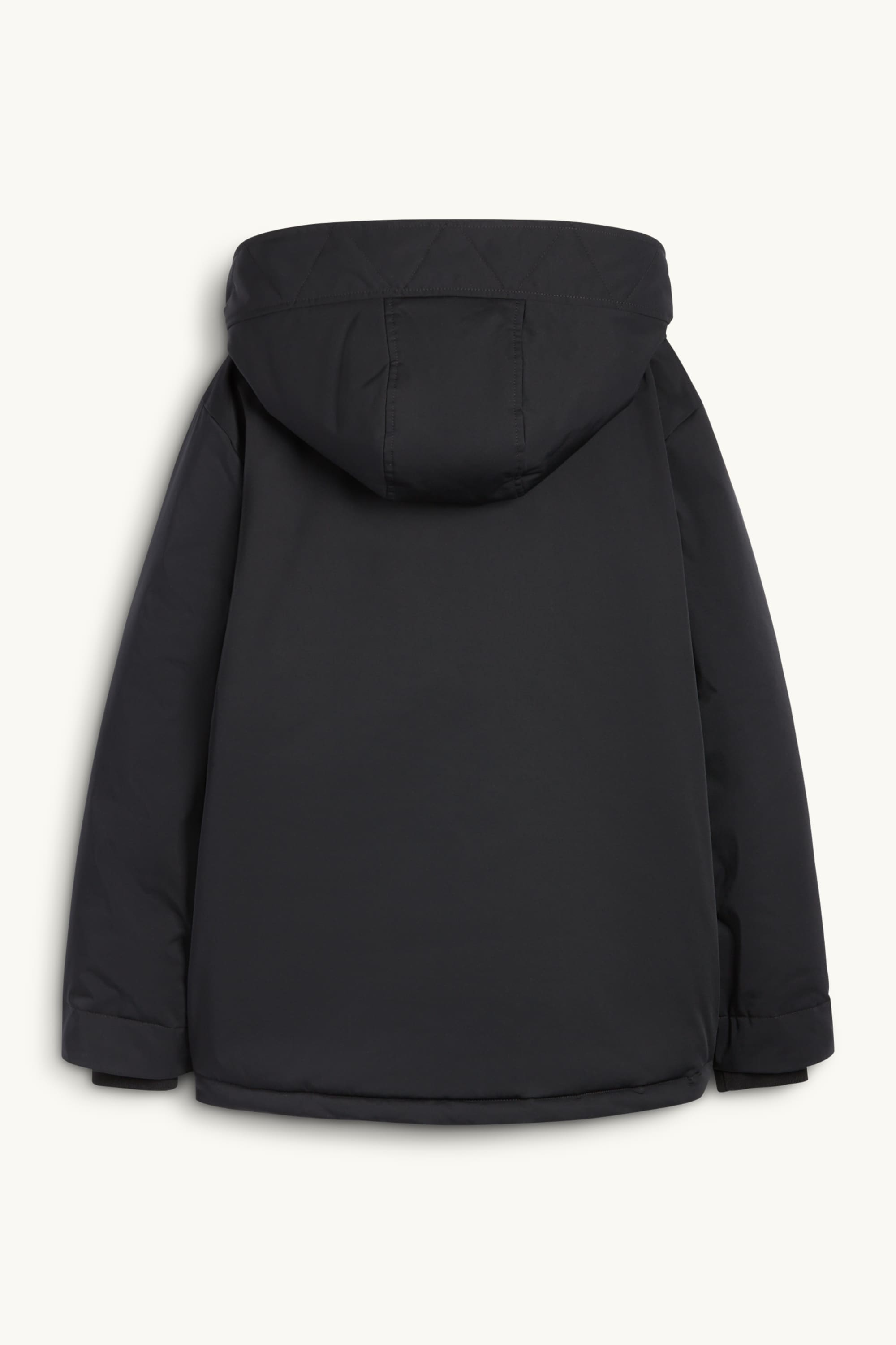 Jacket with hood - lined - water-repellent black