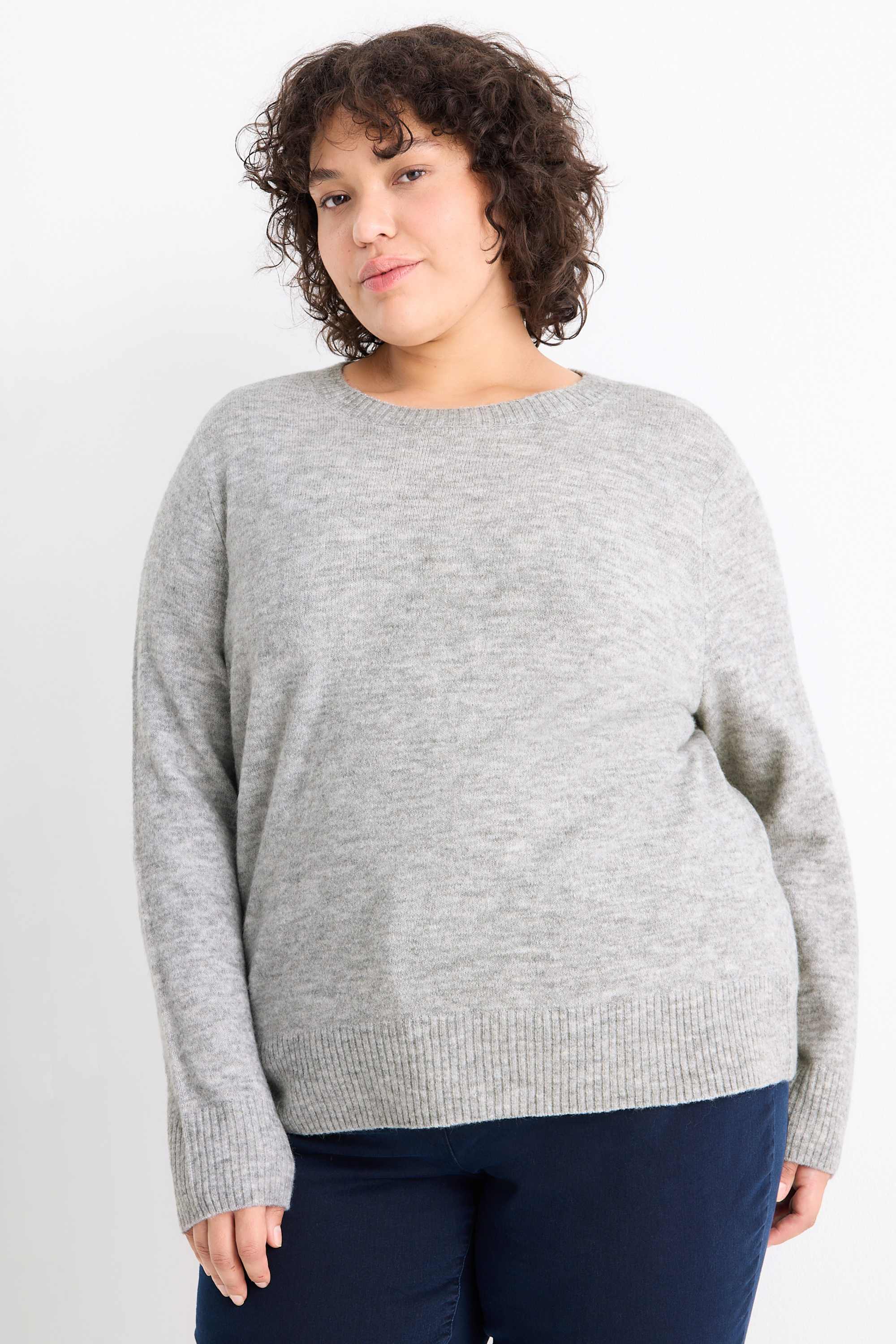 Jumper light gray-melange