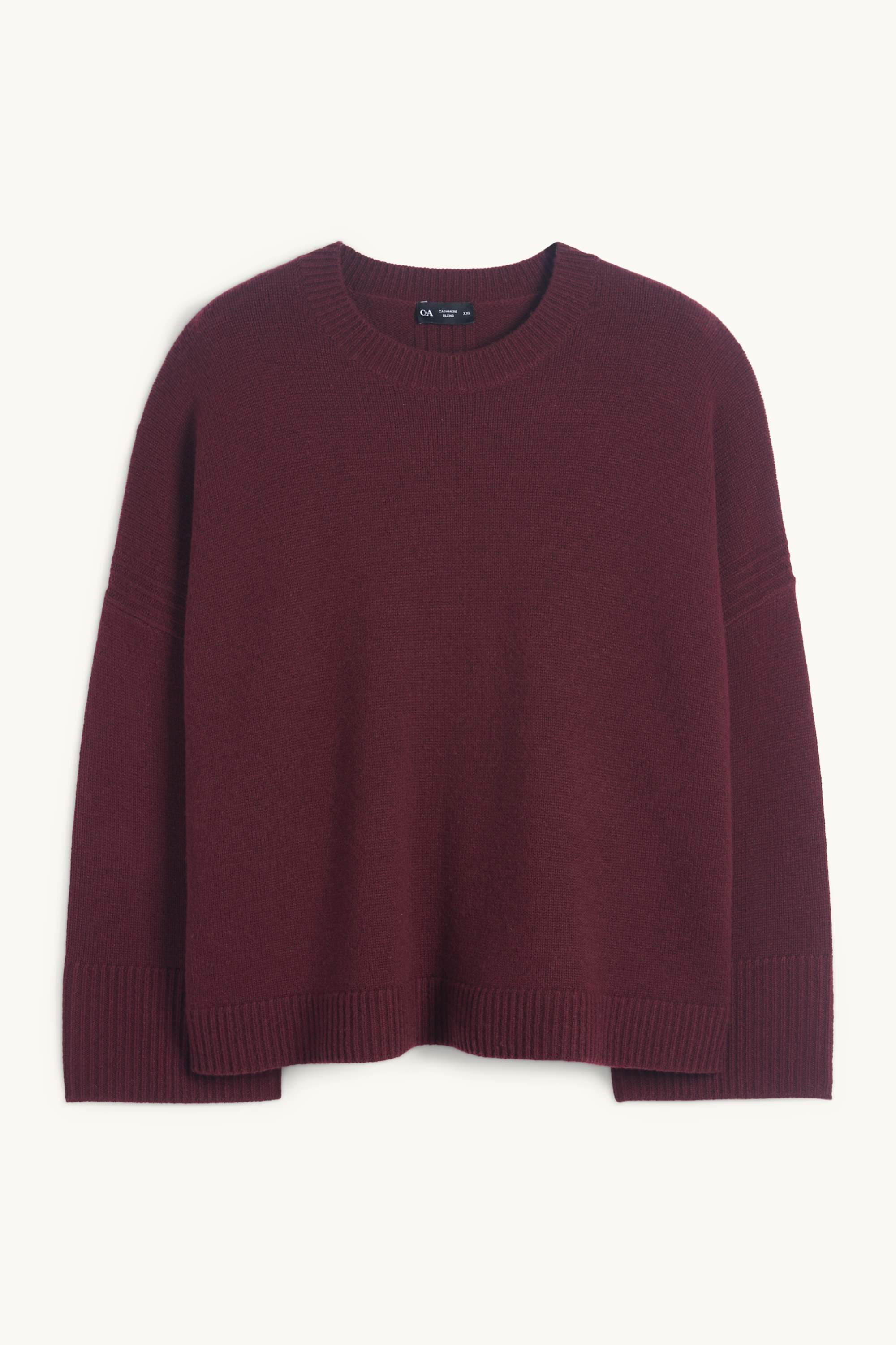 Jumper with cashmere - wool blend dark red