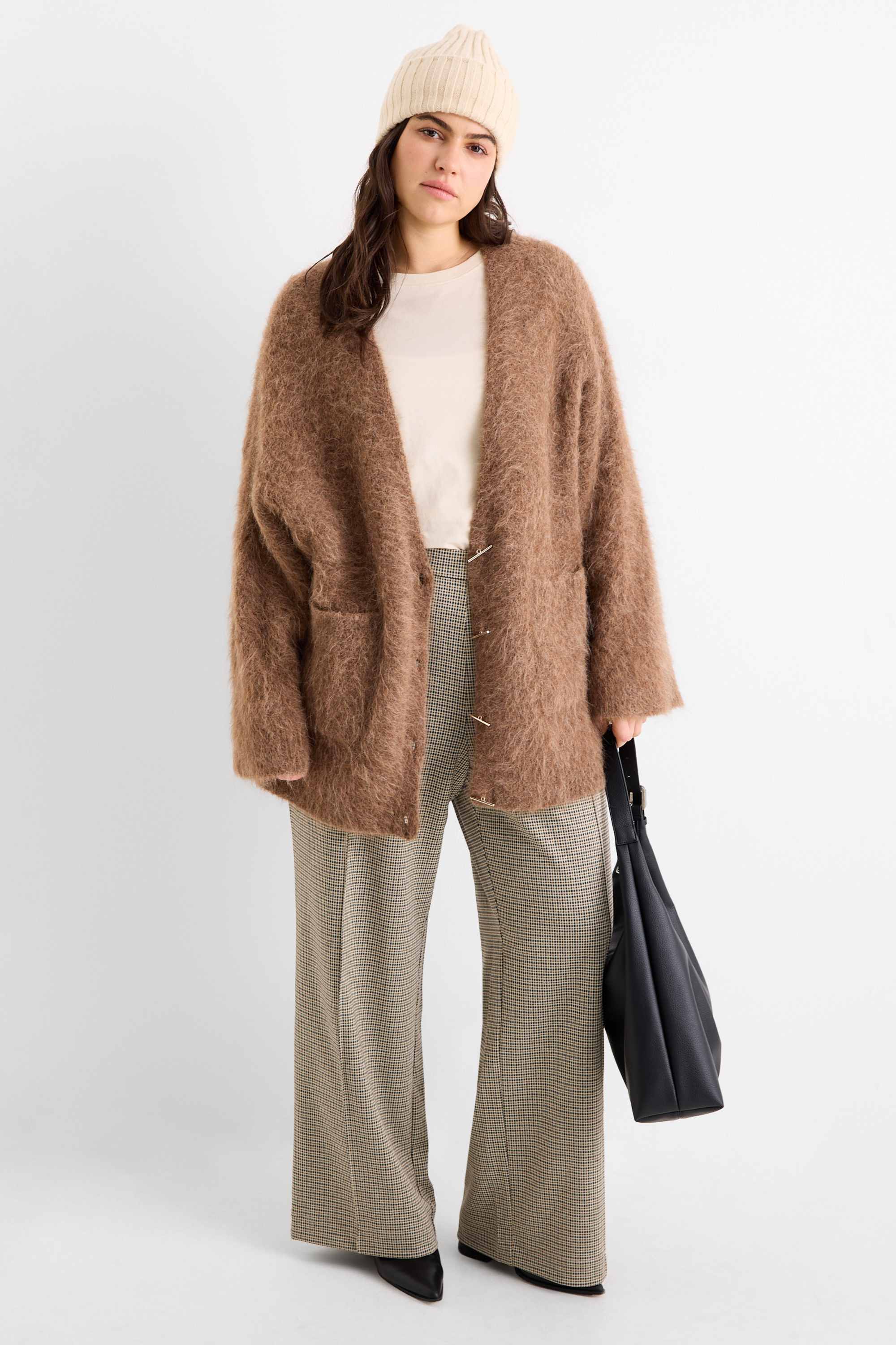 Cardigan - alpaca blend brown