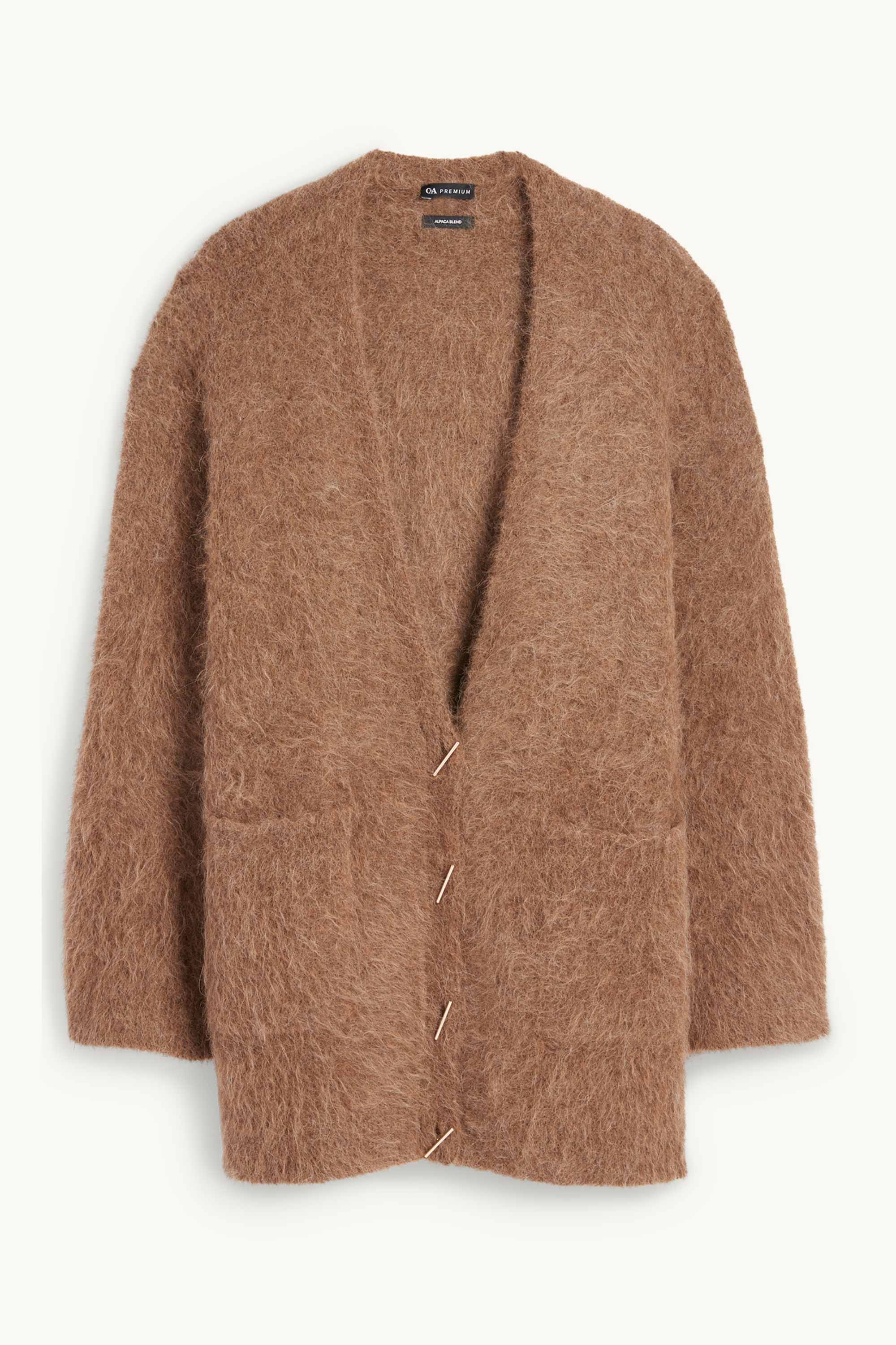 Cardigan - alpaca blend brown