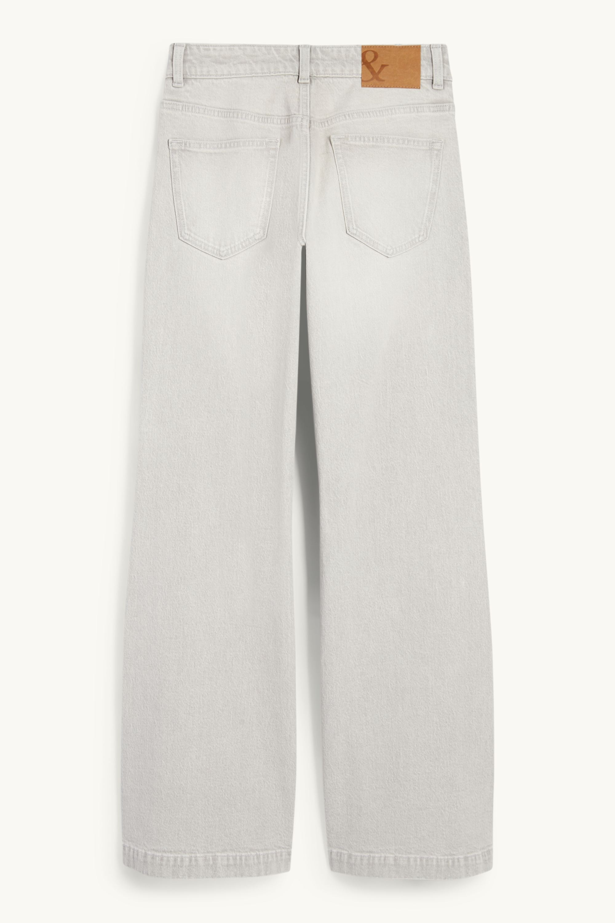 Loose flared jeans - mid-rise waist denim-light gray