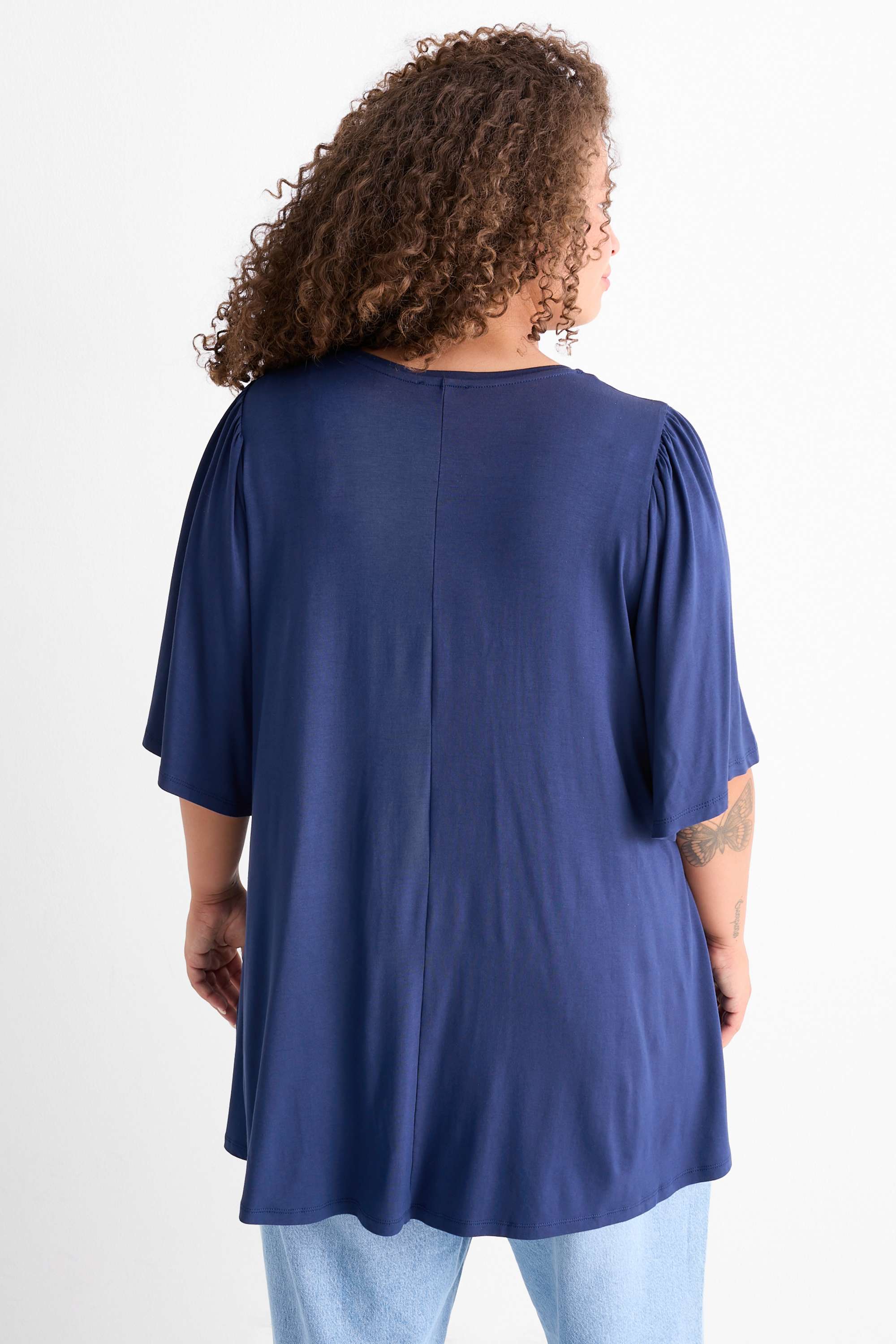 V-neck T-shirt dark blue