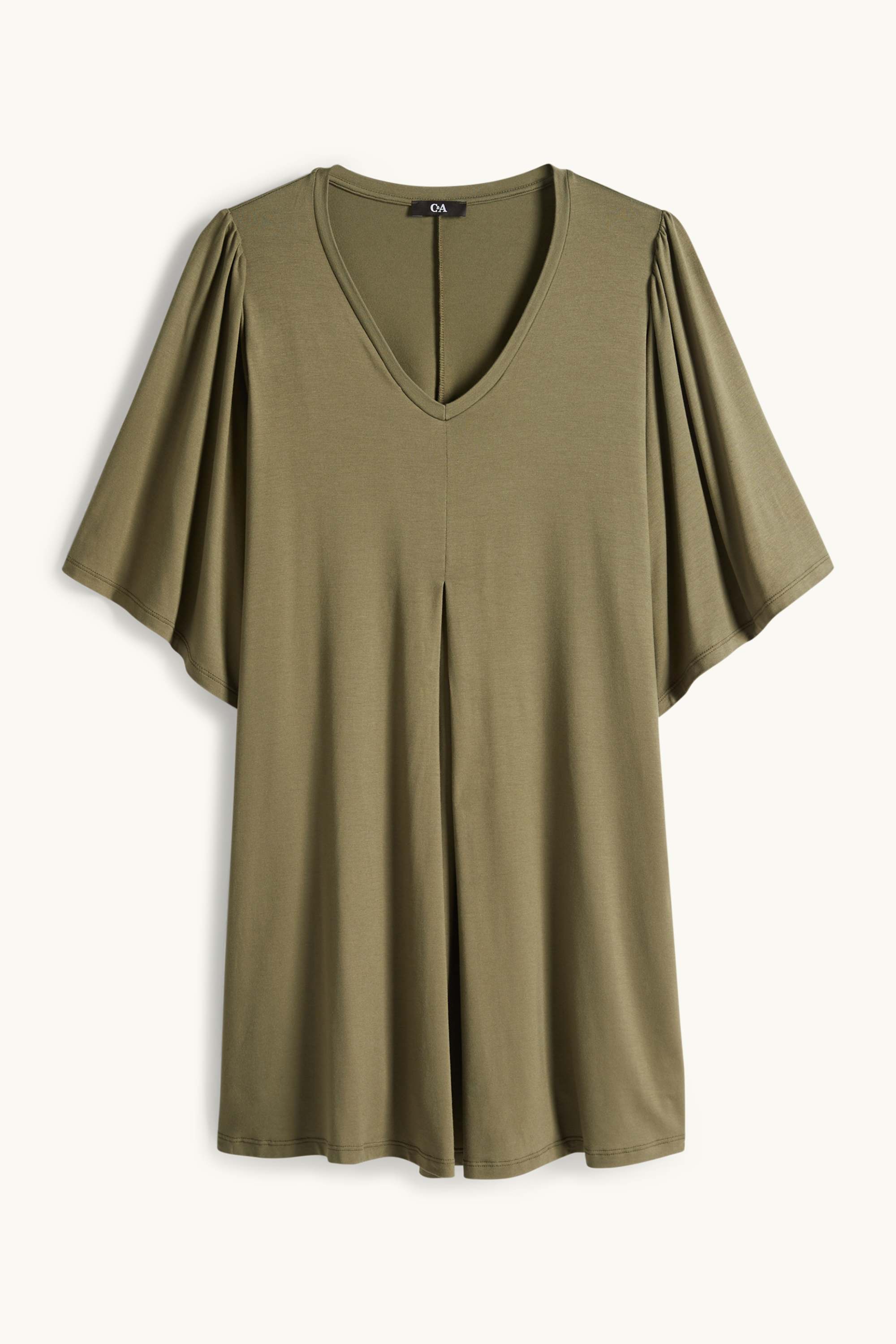 V-neck T-shirt khaki