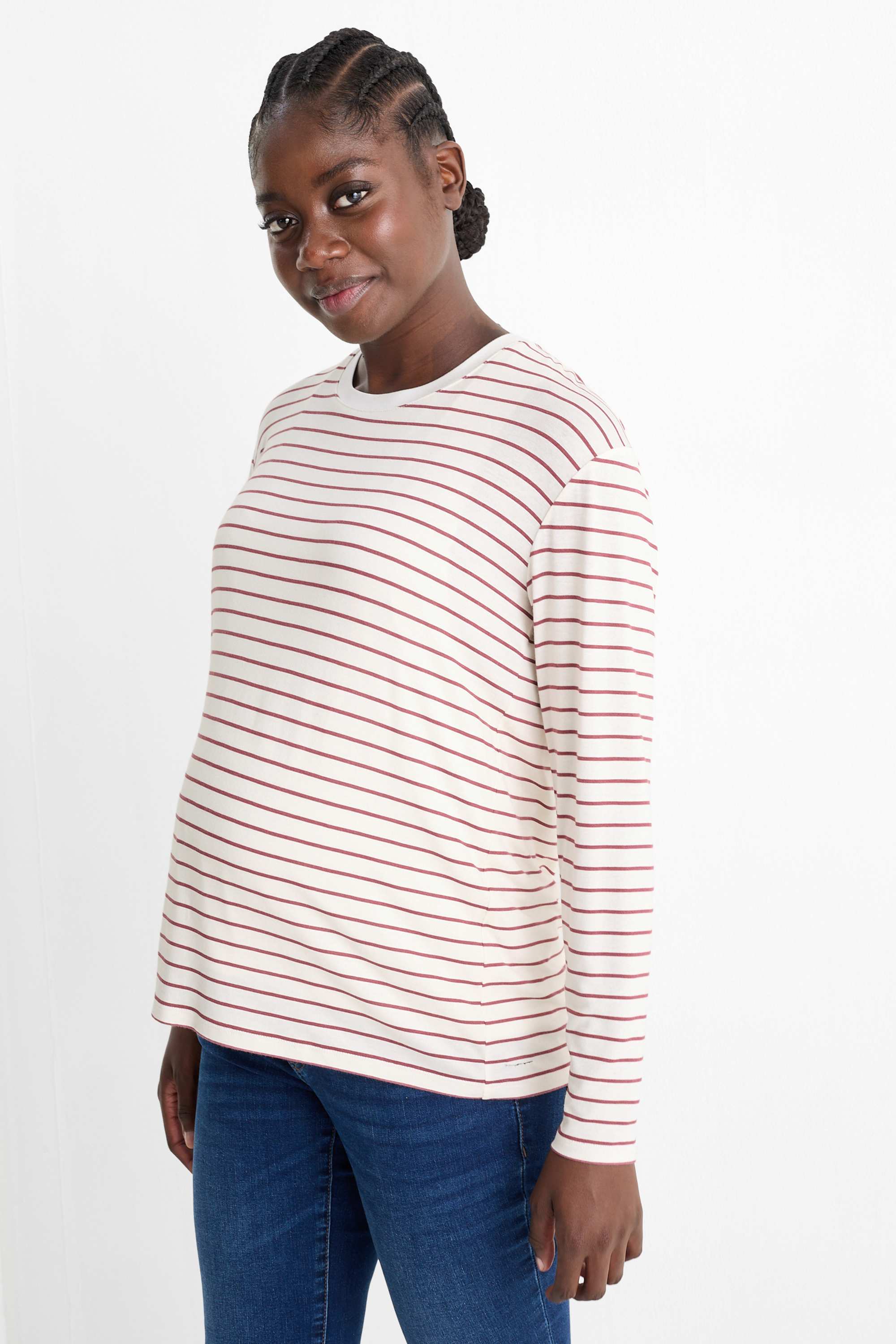 Nursing top - polka dot cremewhite