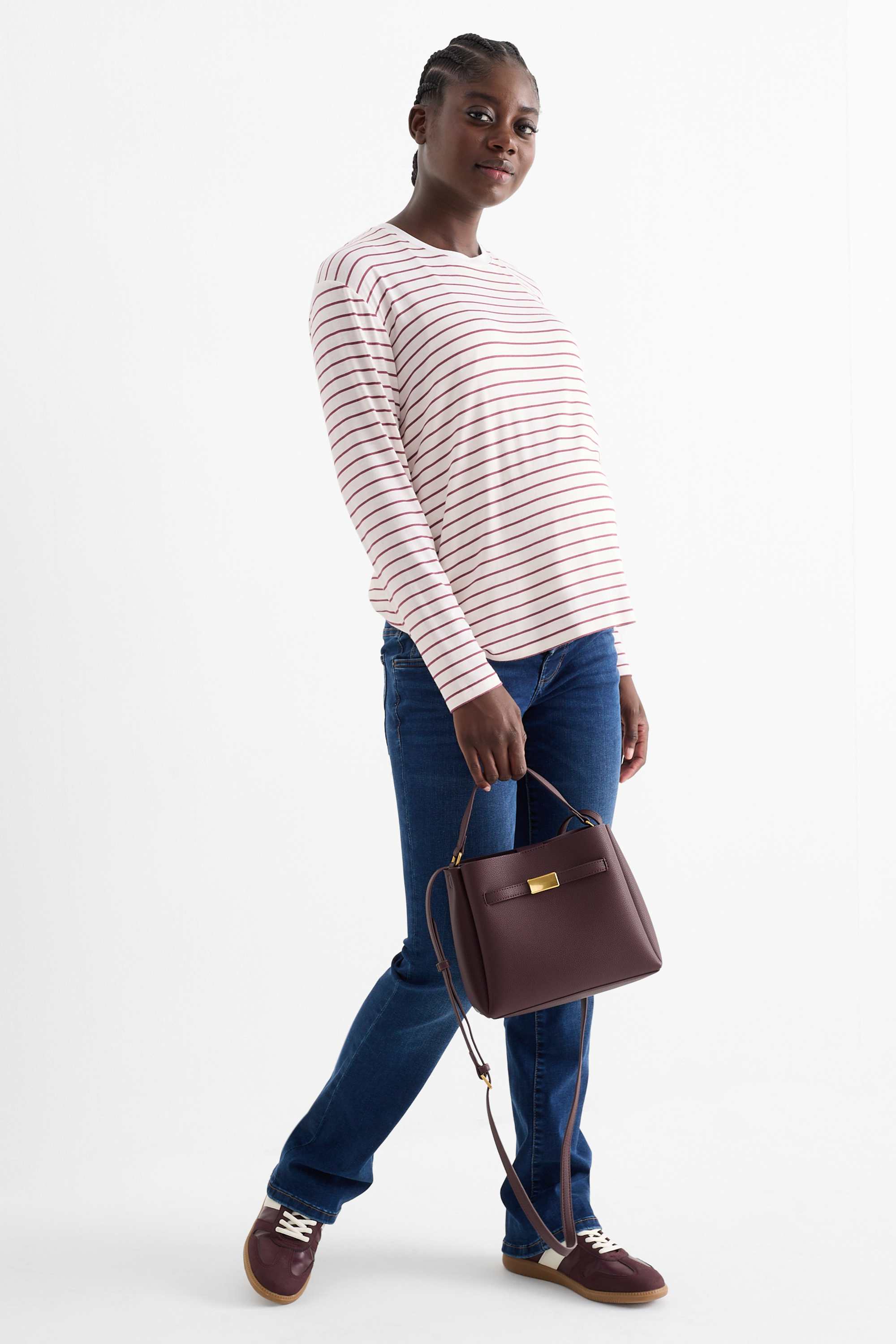 Nursing top - polka dot cremewhite