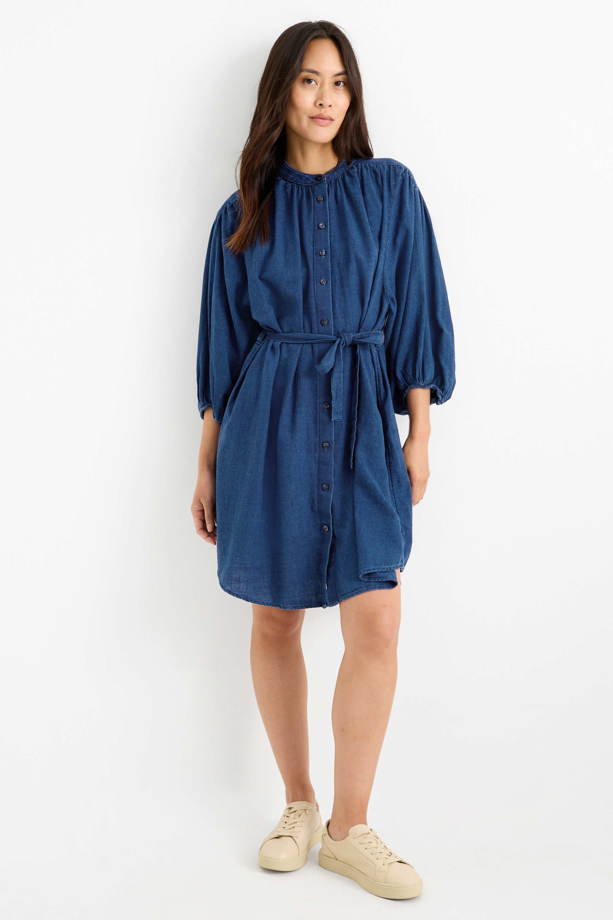 Denim shirt dress blue denim