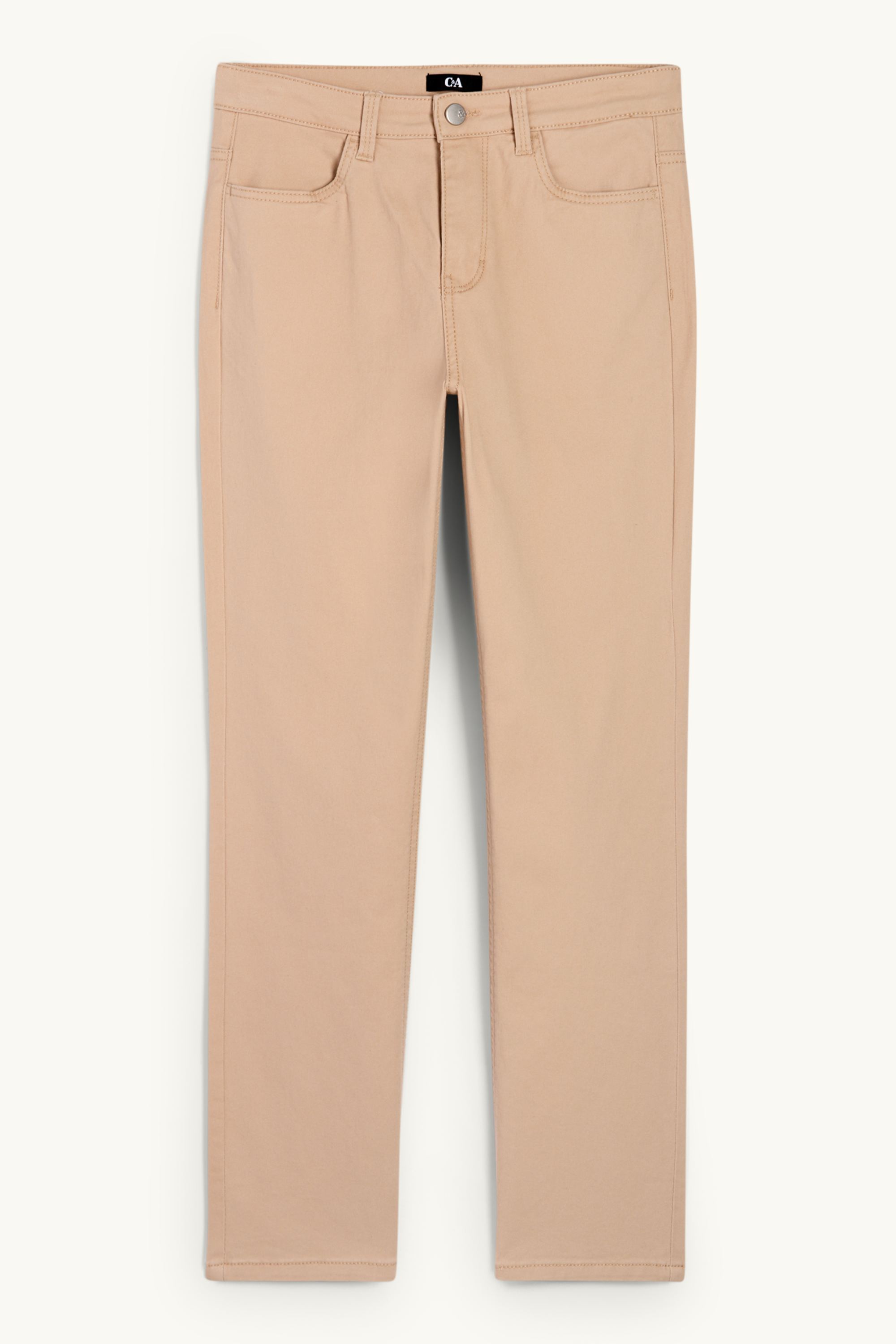Cloth trousers - high waist - slim fit beige (3)