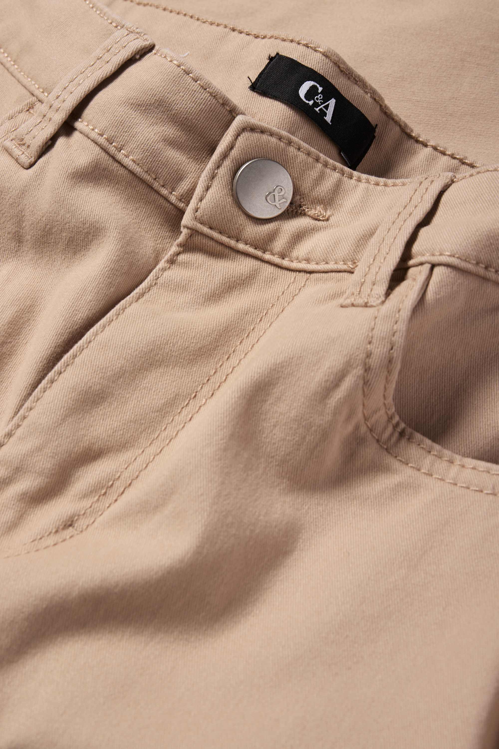 Cloth trousers - high waist - slim fit beige (3)