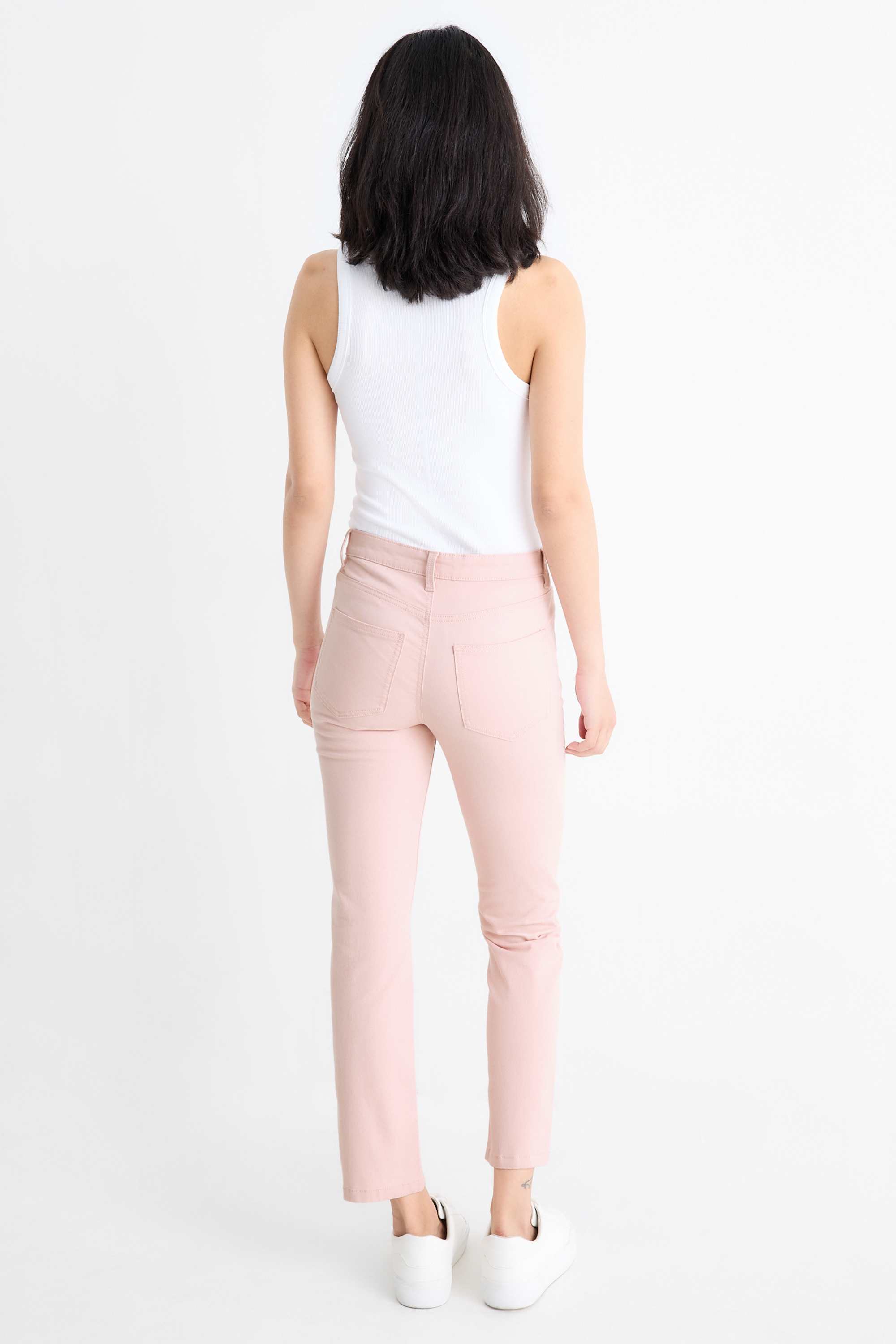 Cloth trousers - high waist - slim fit rose