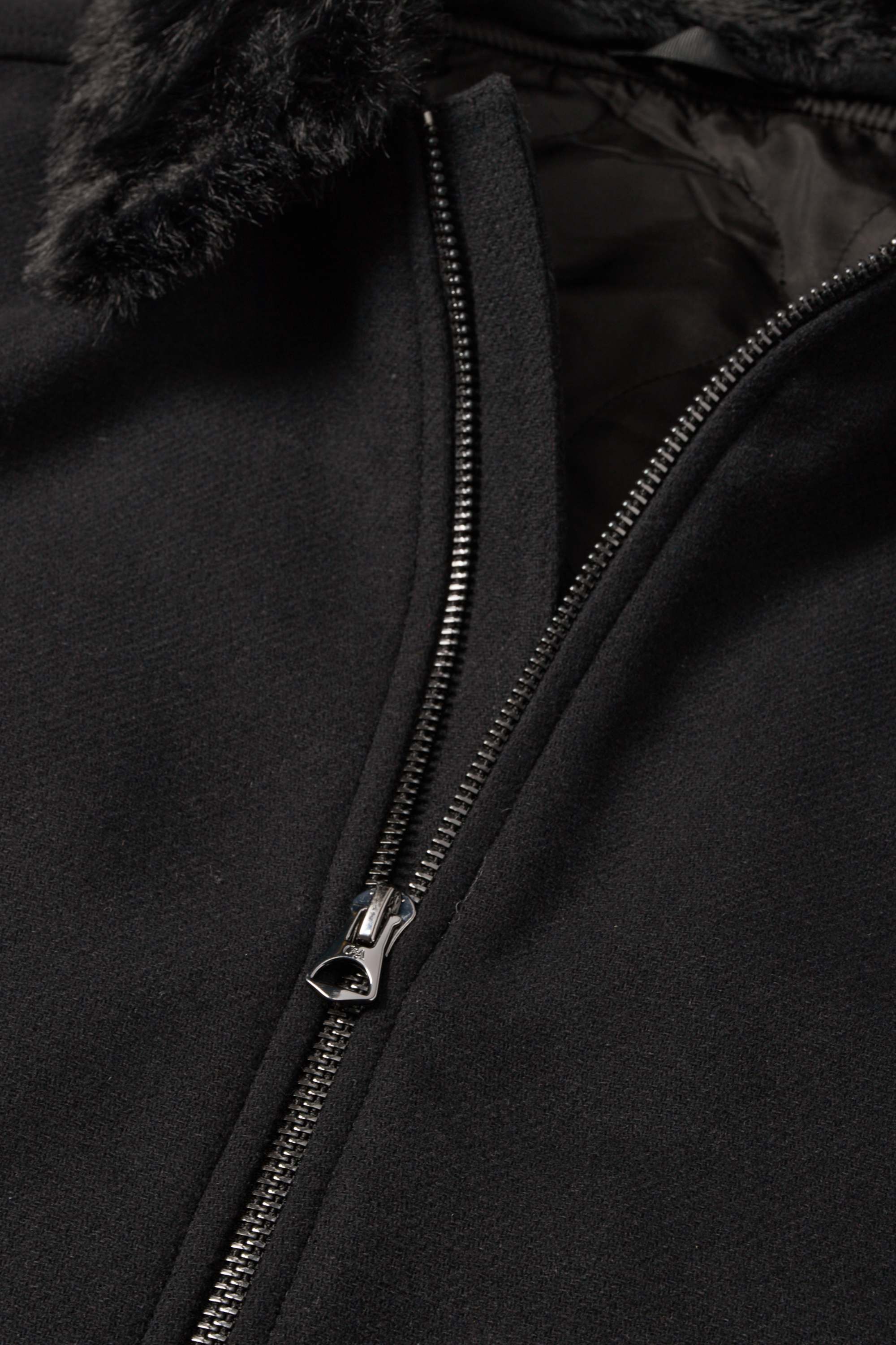 Jacket with faux fur trim black