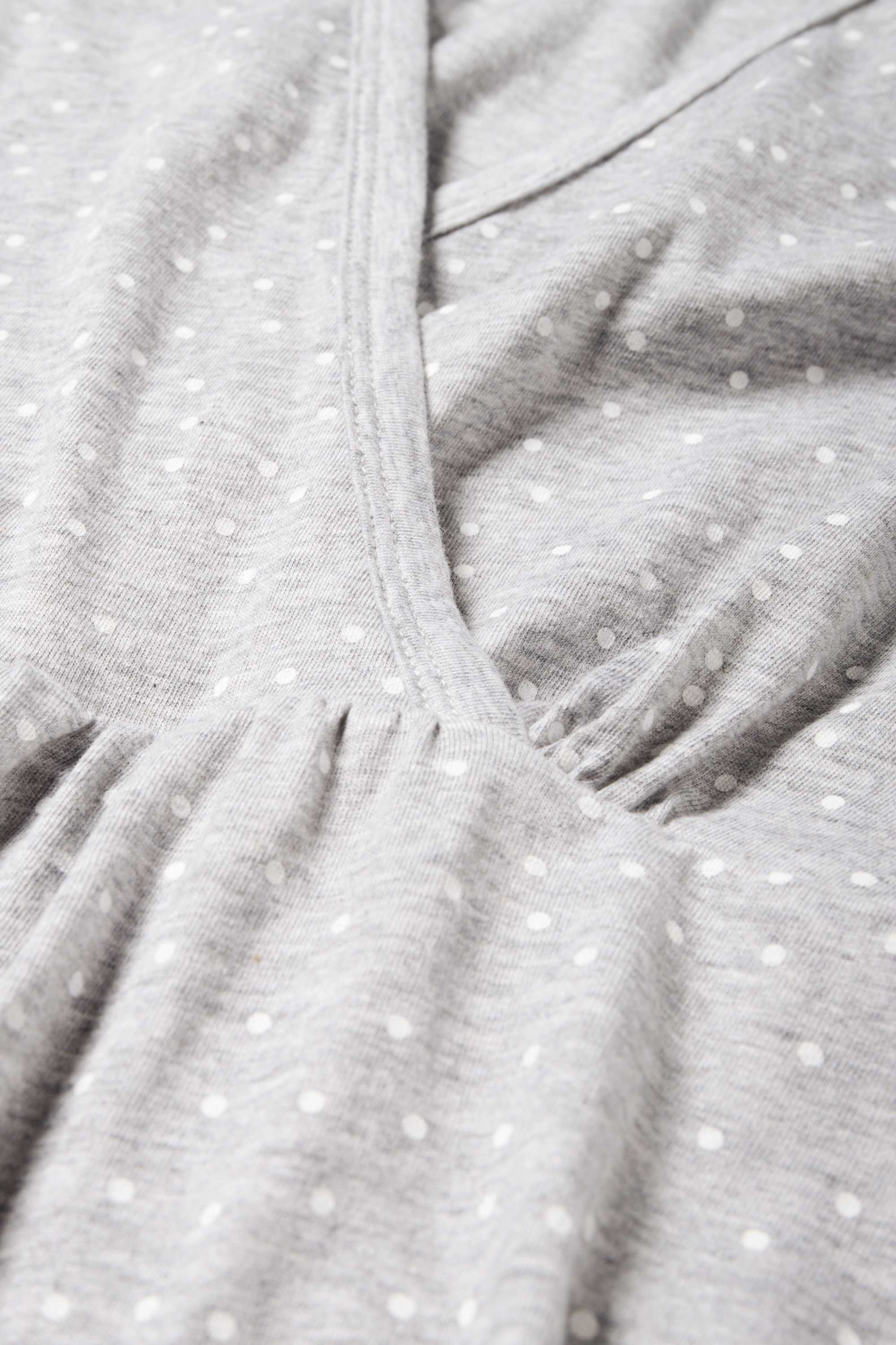 Nursing nightdress - polka dot light gray