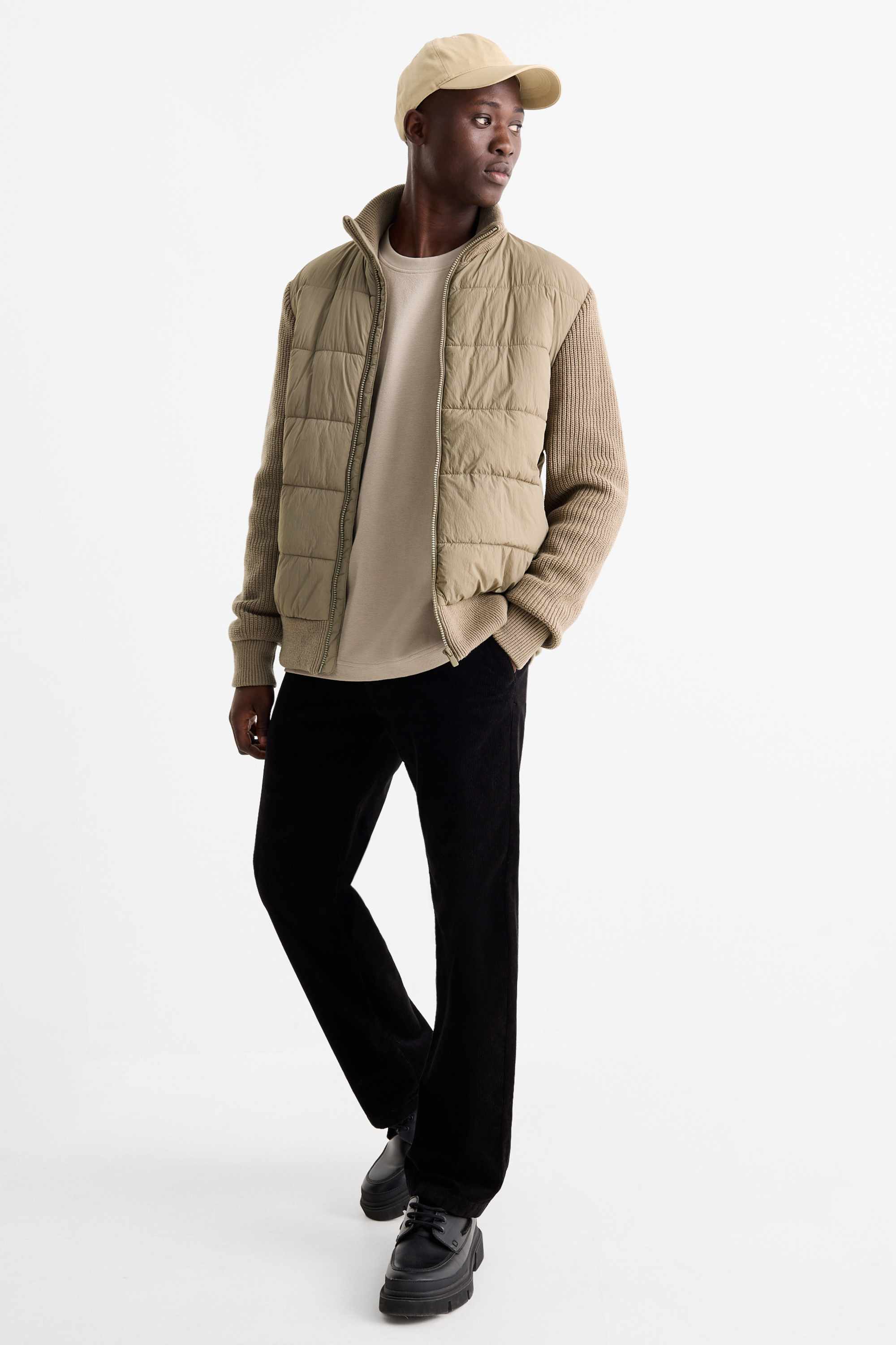 Quilted jacket beige