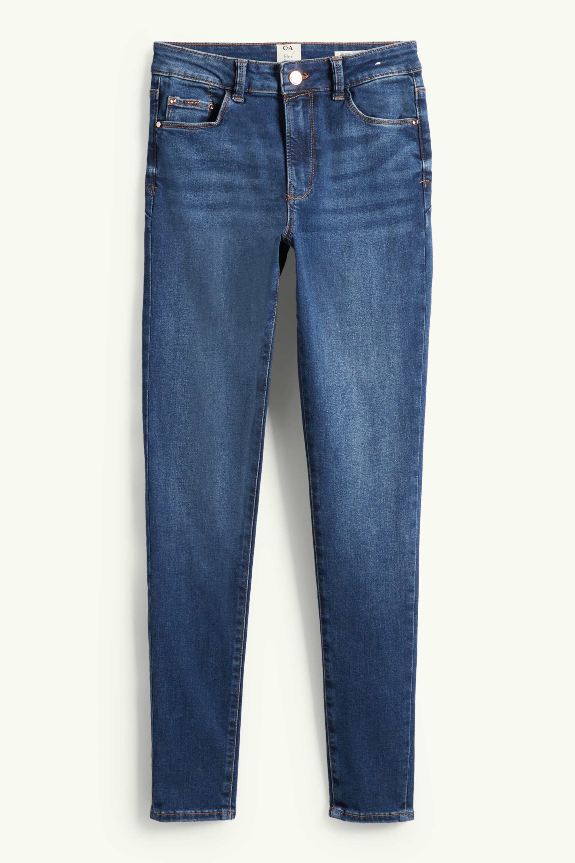 Skinny jeans - mid-rise waist - shaping jeans - LYCRA® dark blue