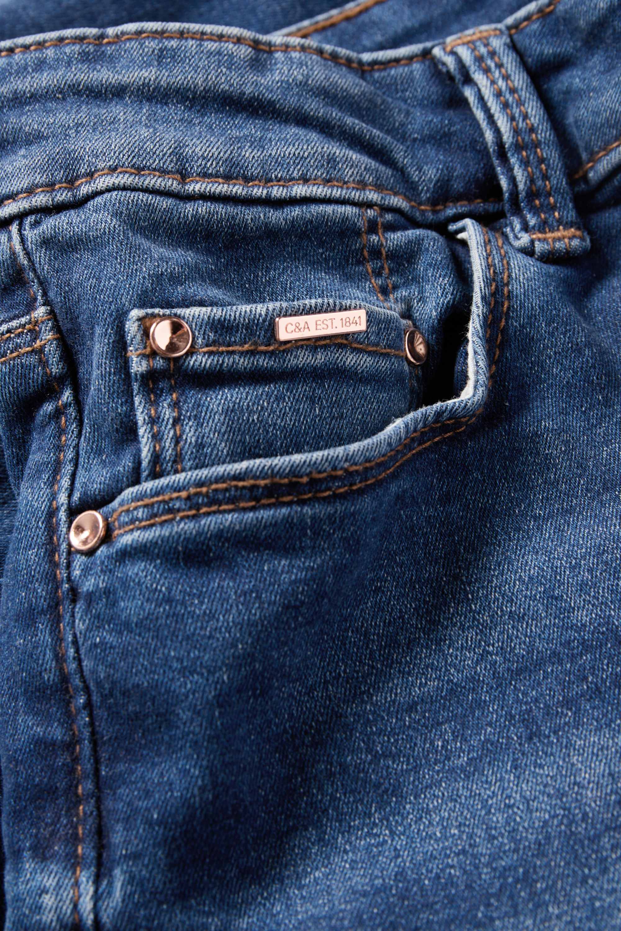 Skinny jeans - mid-rise waist - shaping jeans - LYCRA® dark blue