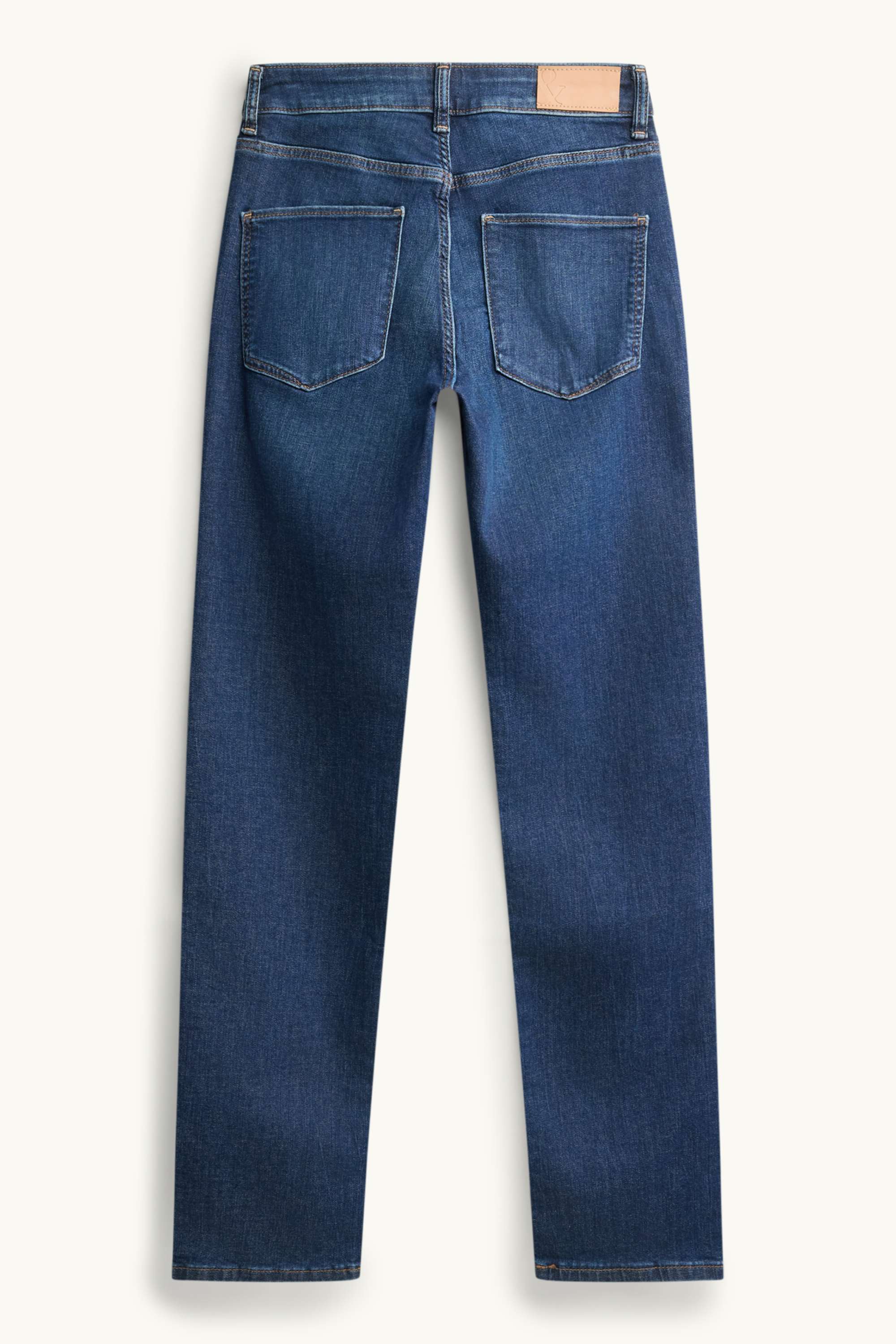 Straight jeans - mid-rise waist - LYCRA® blue denim