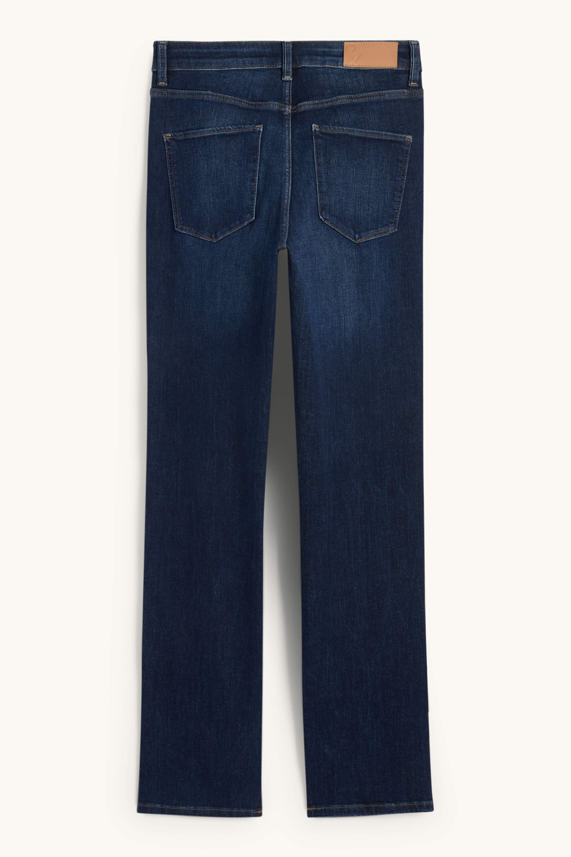 Straight jeans - mid-rise waist - LYCRA® blue denim