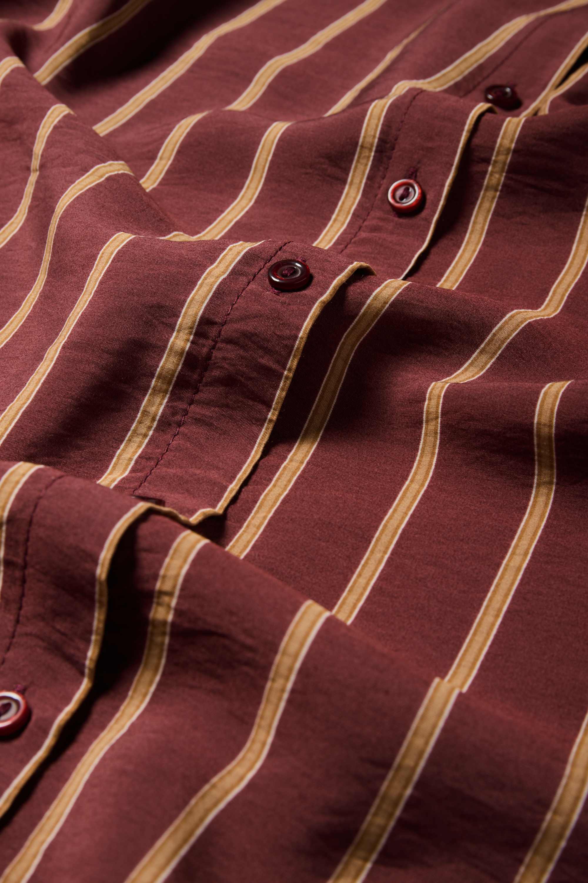 Shirt dress - striped dark red