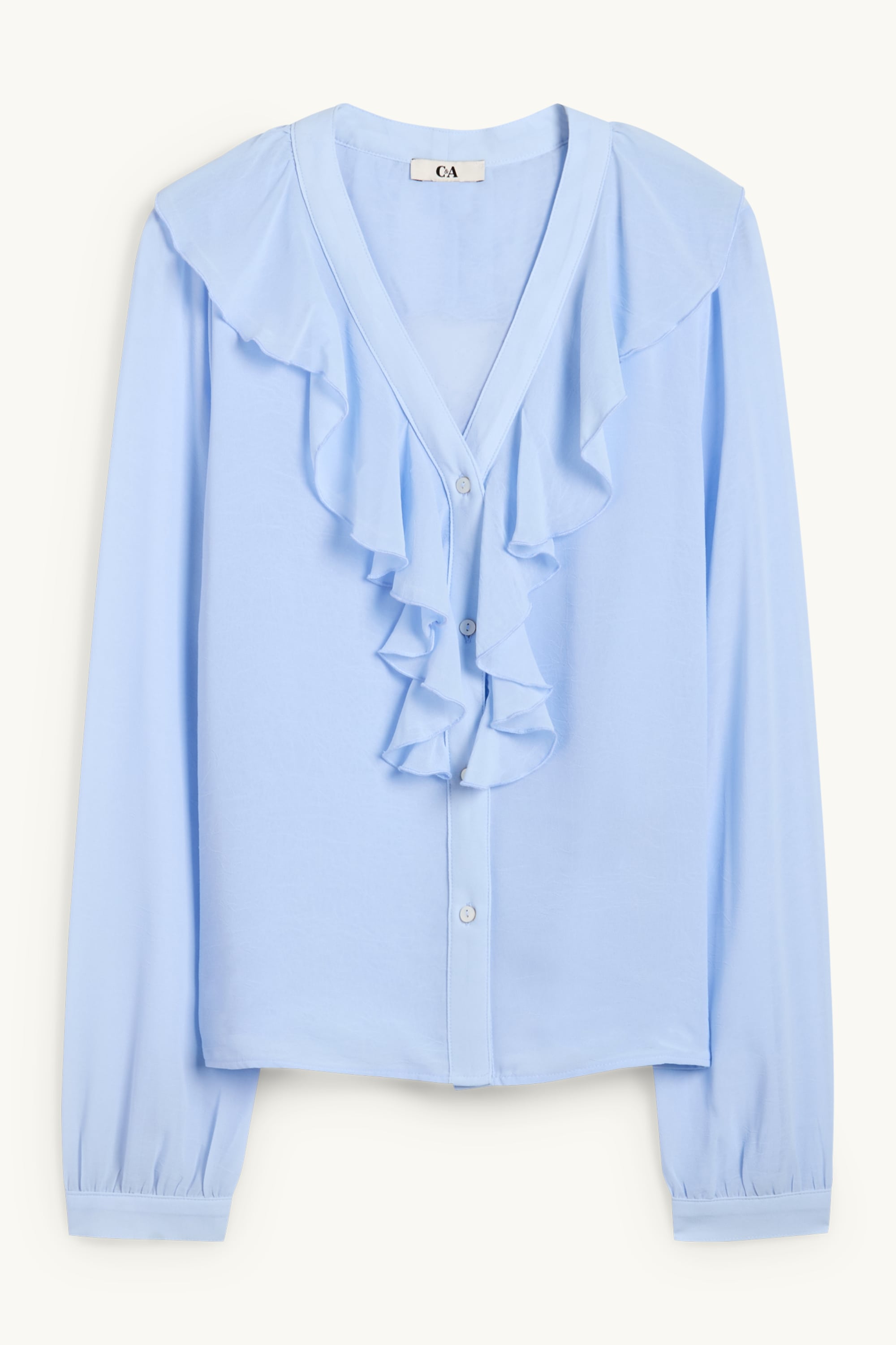 V-neck blouse light blue