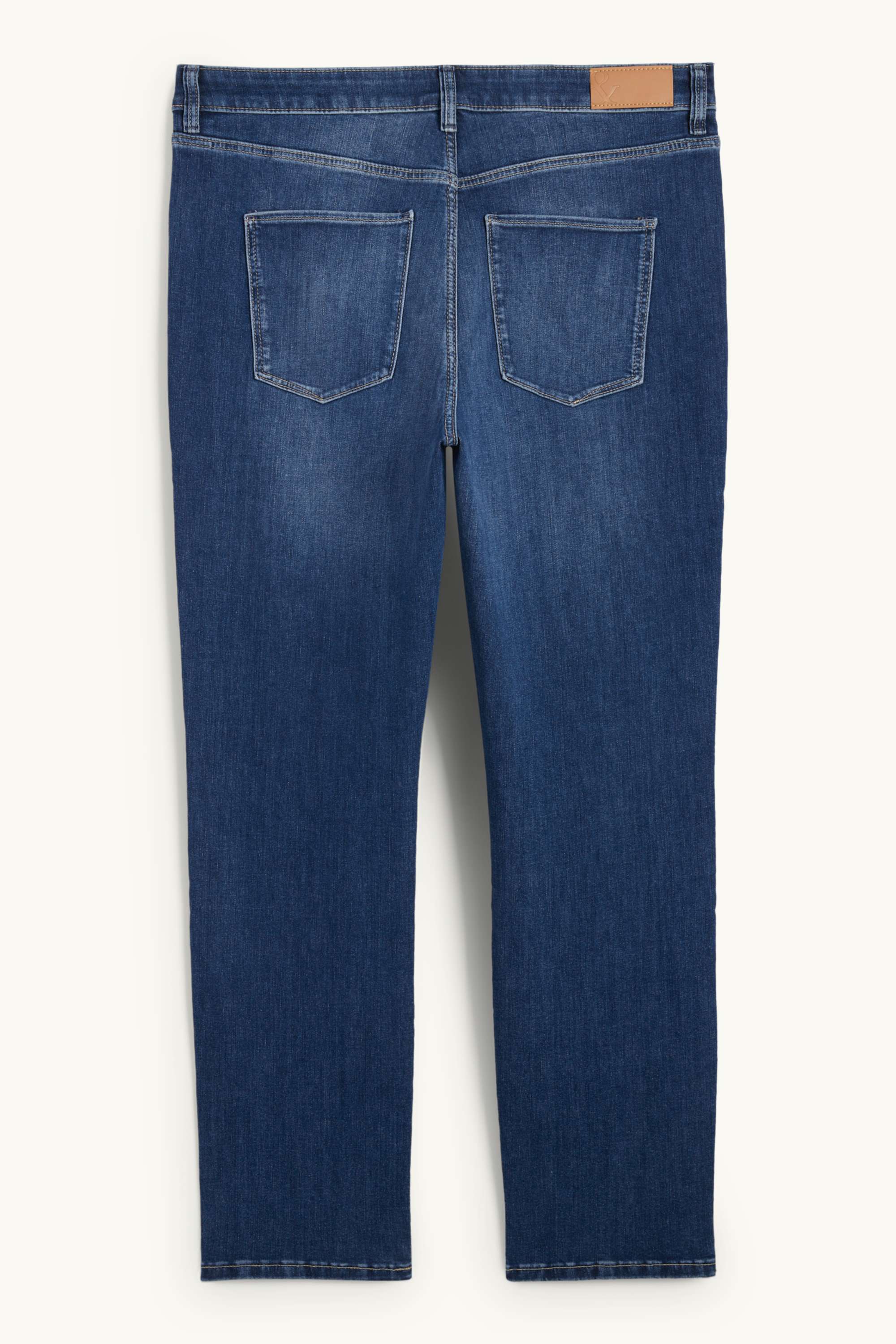 Straight jeans - mid-rise waist - LYCRA® blue denim