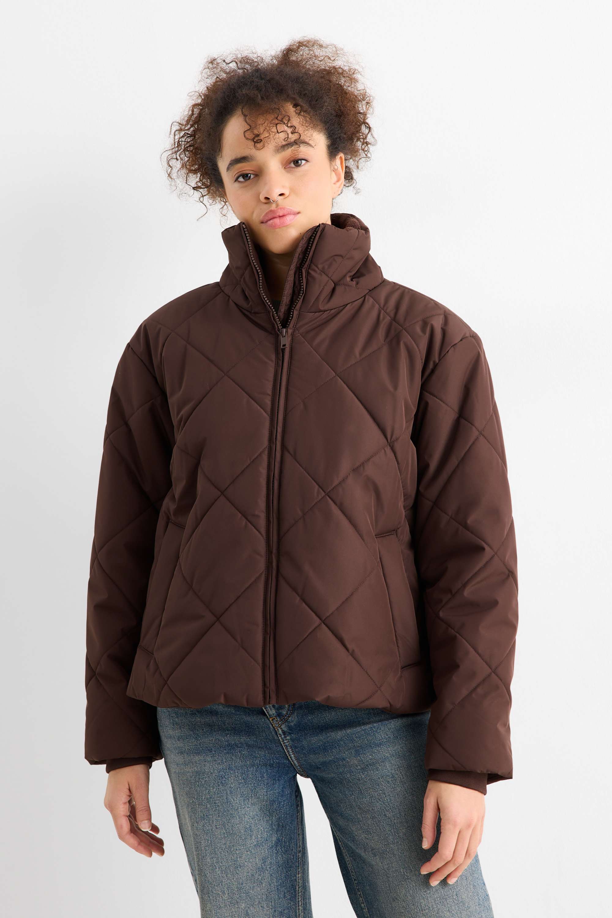 Quilted jacket dark brown